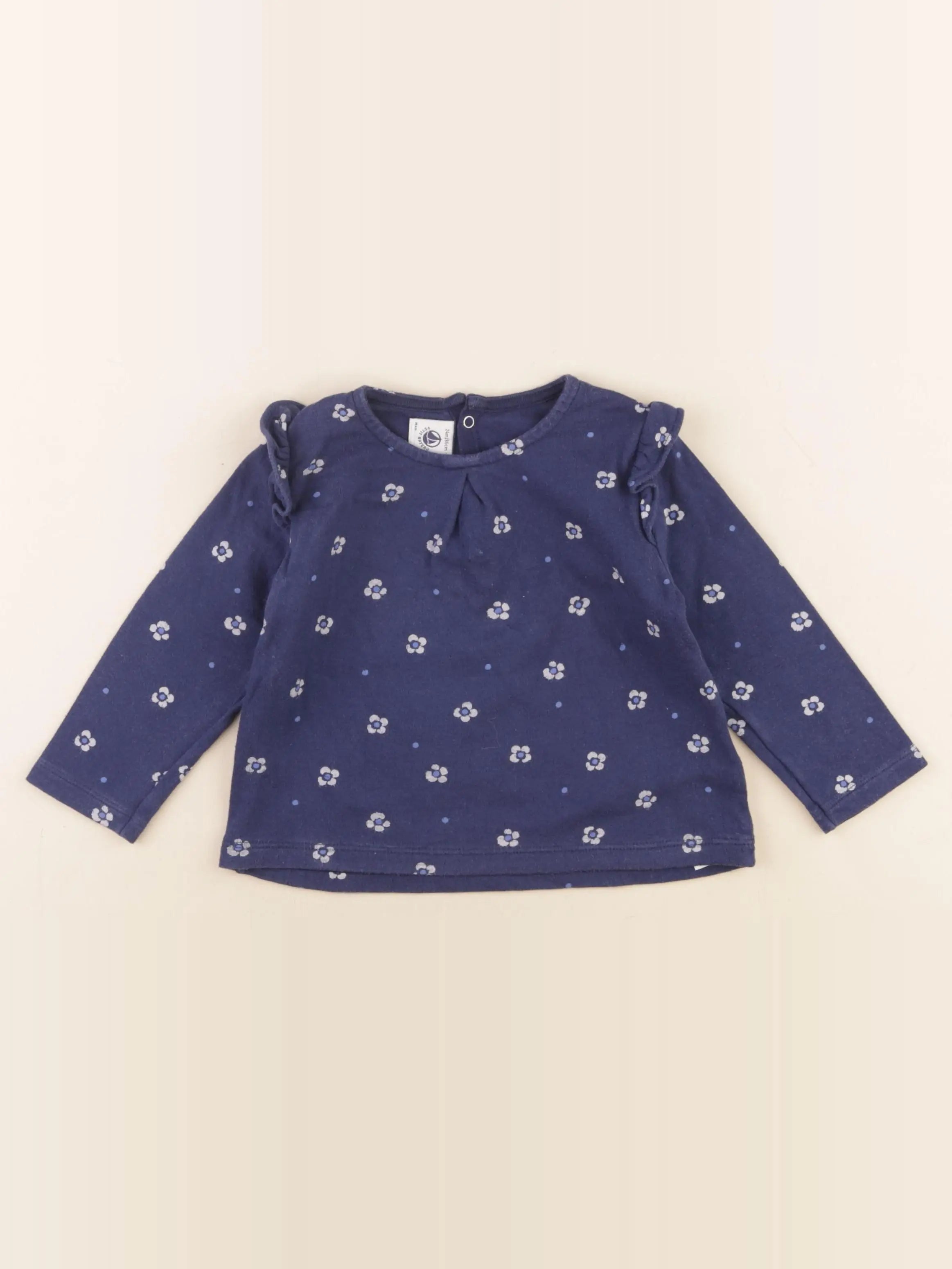 Petit Bateau - tee-shirt bleu - 24 mois