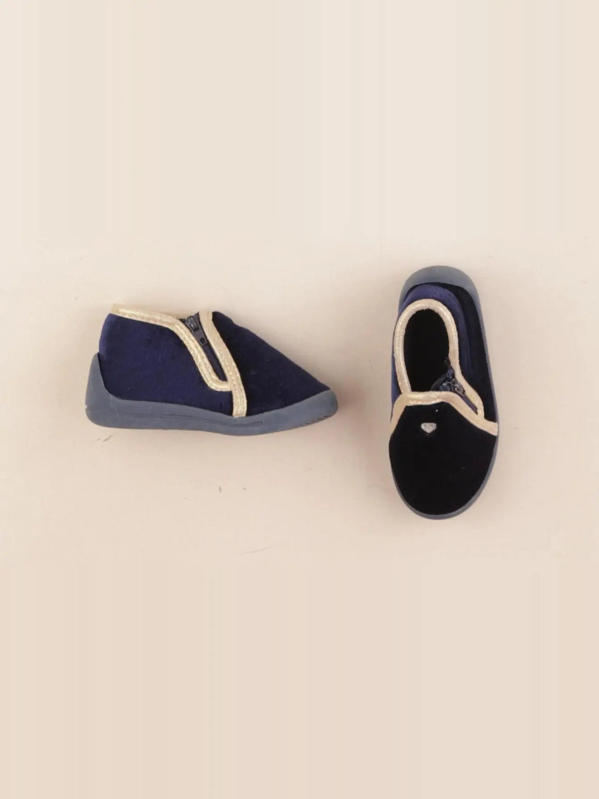 Vertbaudet - chaussons bleu, or - pointure 21