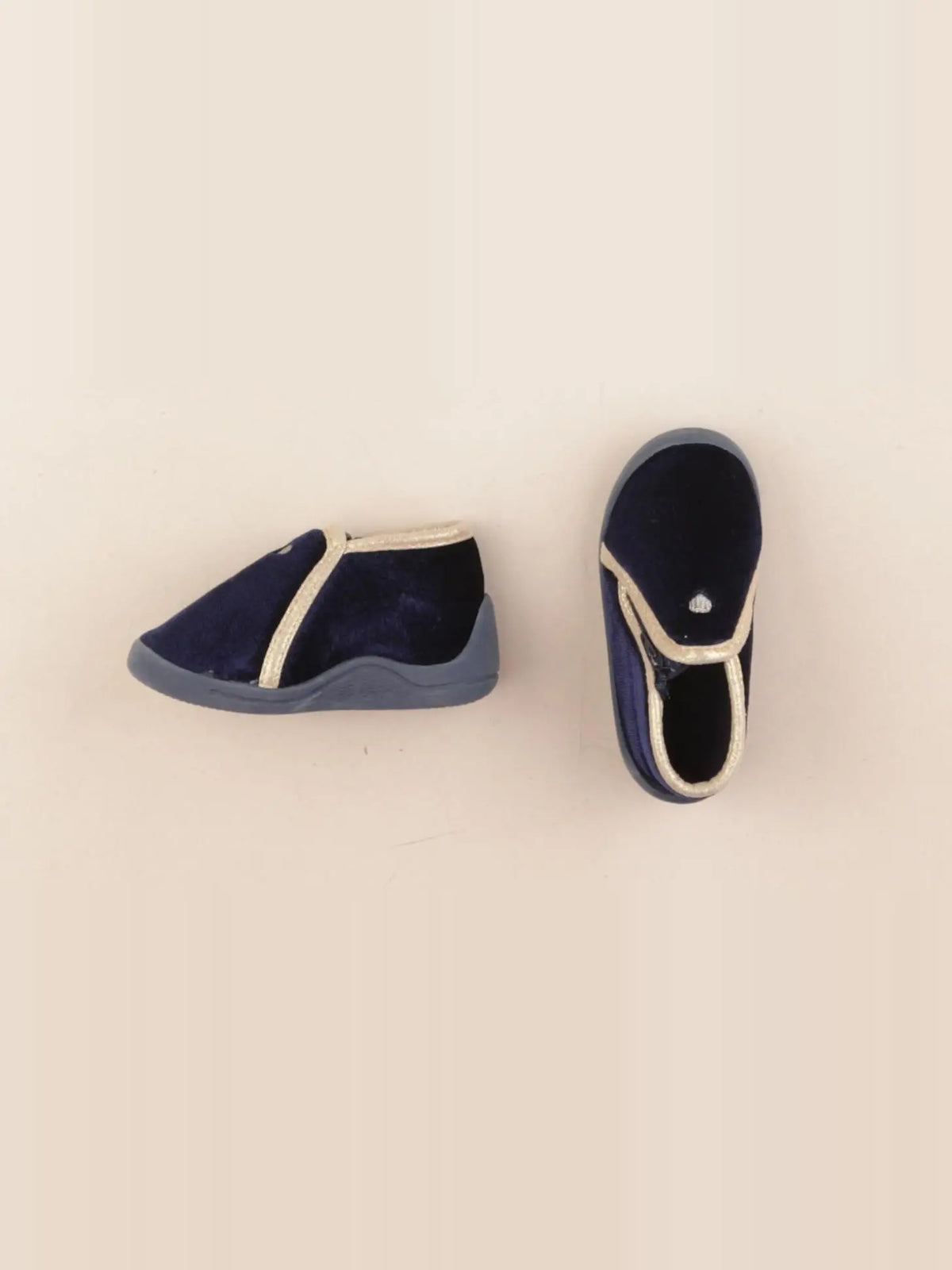 Vertbaudet - chaussons bleu, or - pointure 21