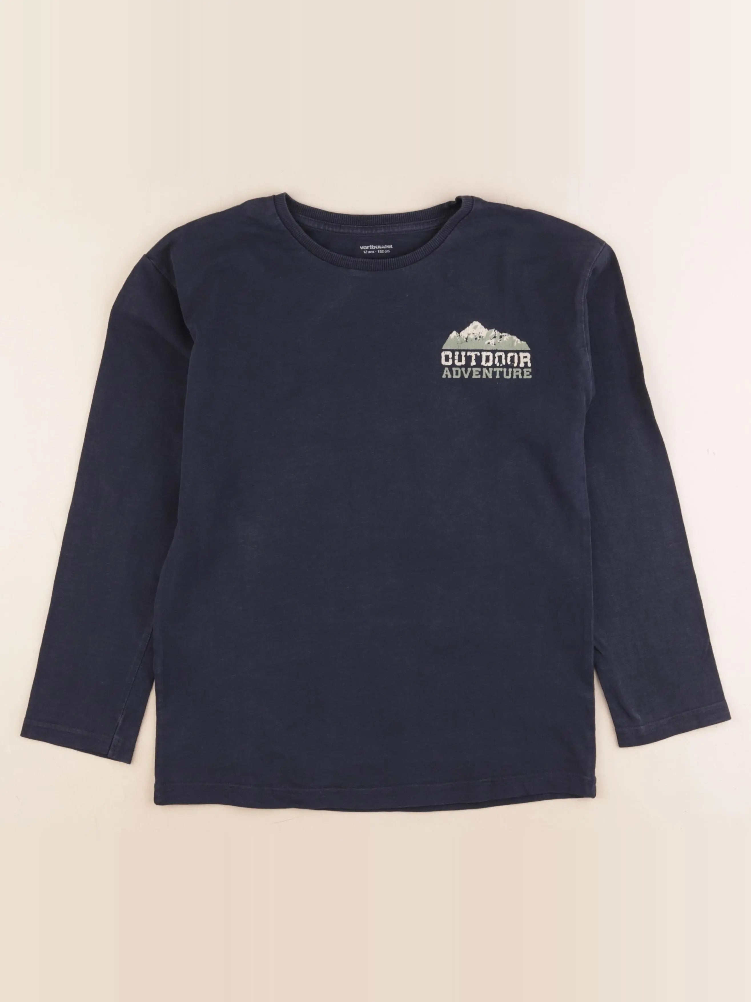 Vertbaudet - tee-shirt imprimé au dos bleu - 12 ans