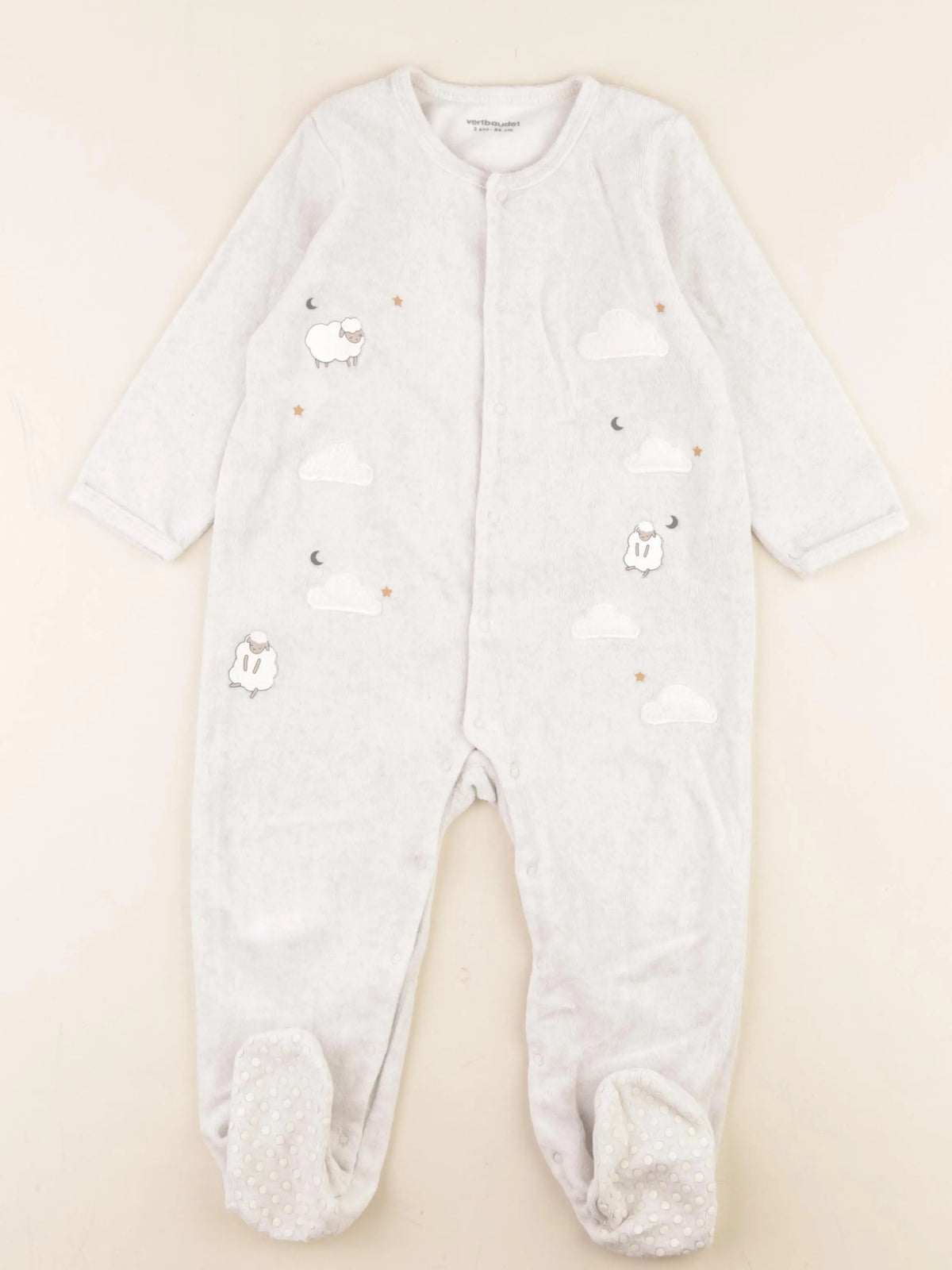 Vertbaudet - pyjama velours beige - 2 ans