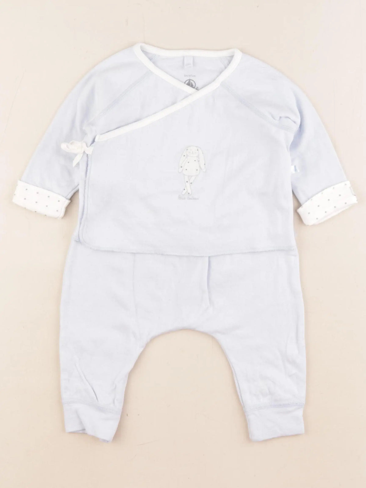 Petit Bateau - ensemble bleu - 6 mois