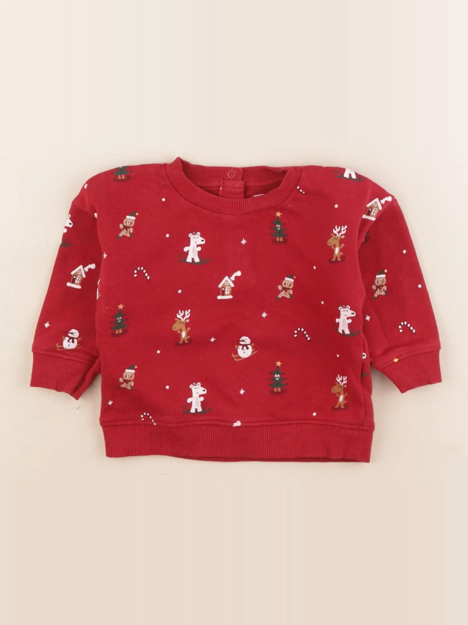 Vertbaudet - sweat rouge - 12 mois