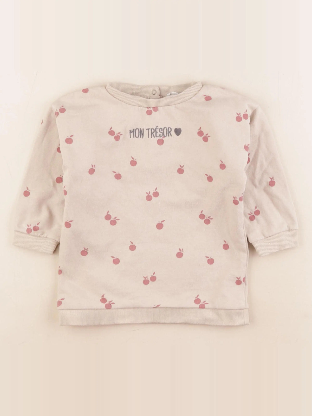 Vertbaudet - sweat beige - 36 mois