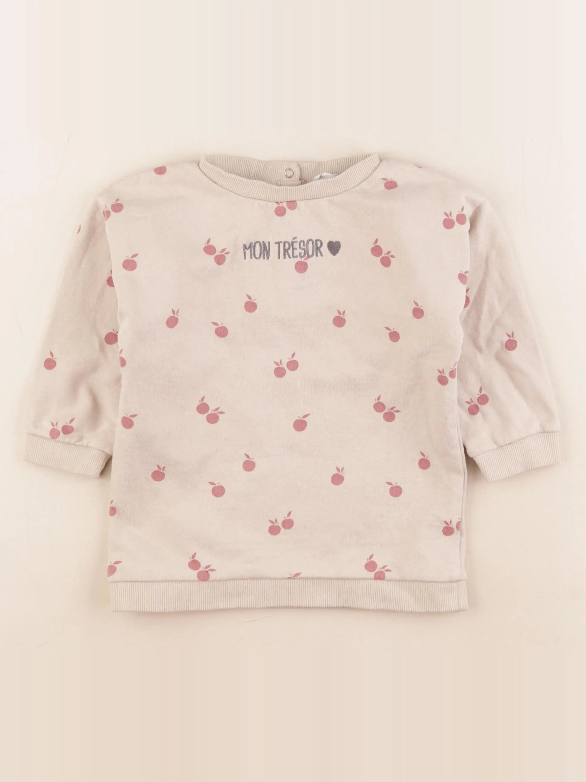 Vertbaudet - sweat beige - 36 mois