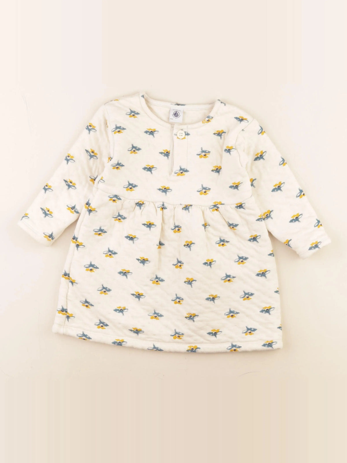 Petit Bateau - robe beige - 24 mois