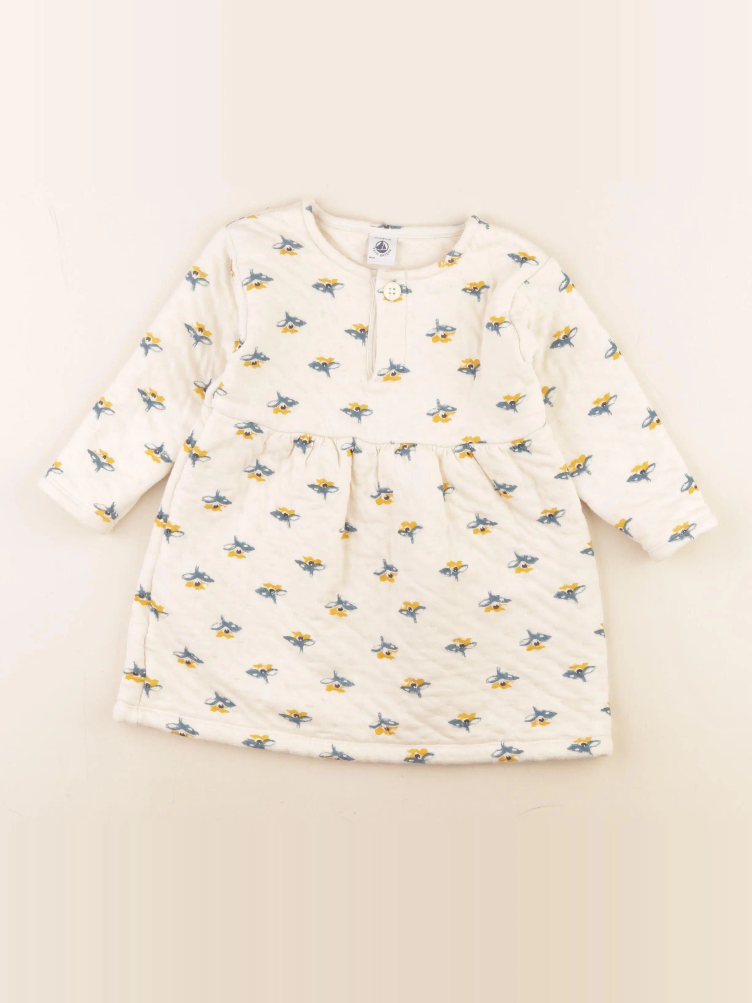 Petit Bateau - robe beige - 24 mois