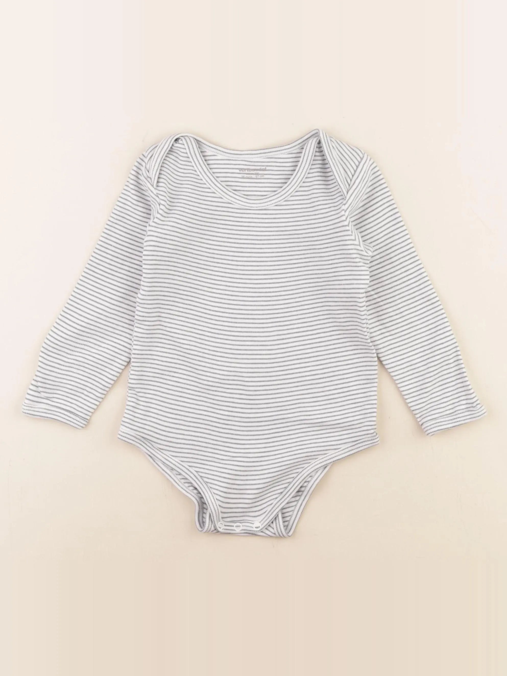 Vertbaudet - body blanc, bleu - 36 mois