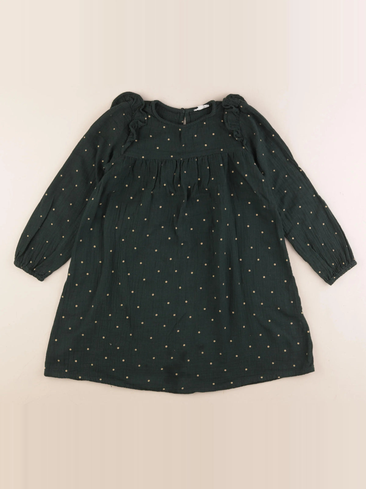 Vertbaudet - robe vert, or - 8 ans