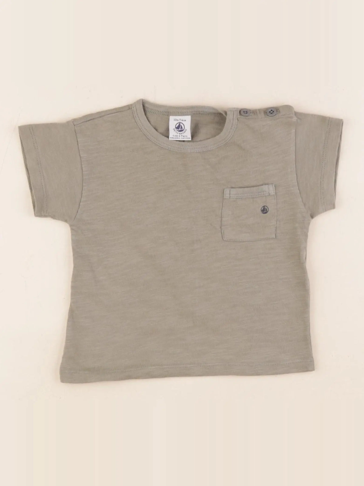 Petit Bateau - tee-shirt vert - 12 mois