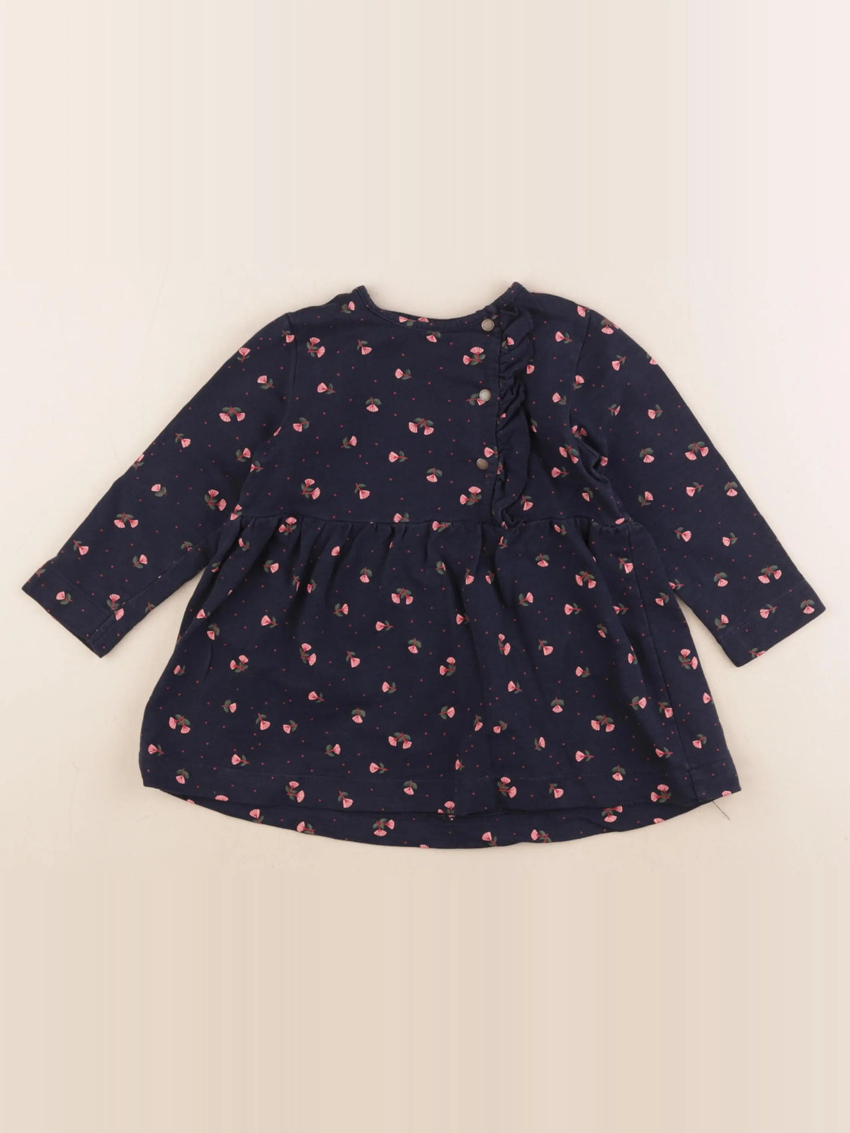 Vertbaudet - robe bleu, rose - 2 ans