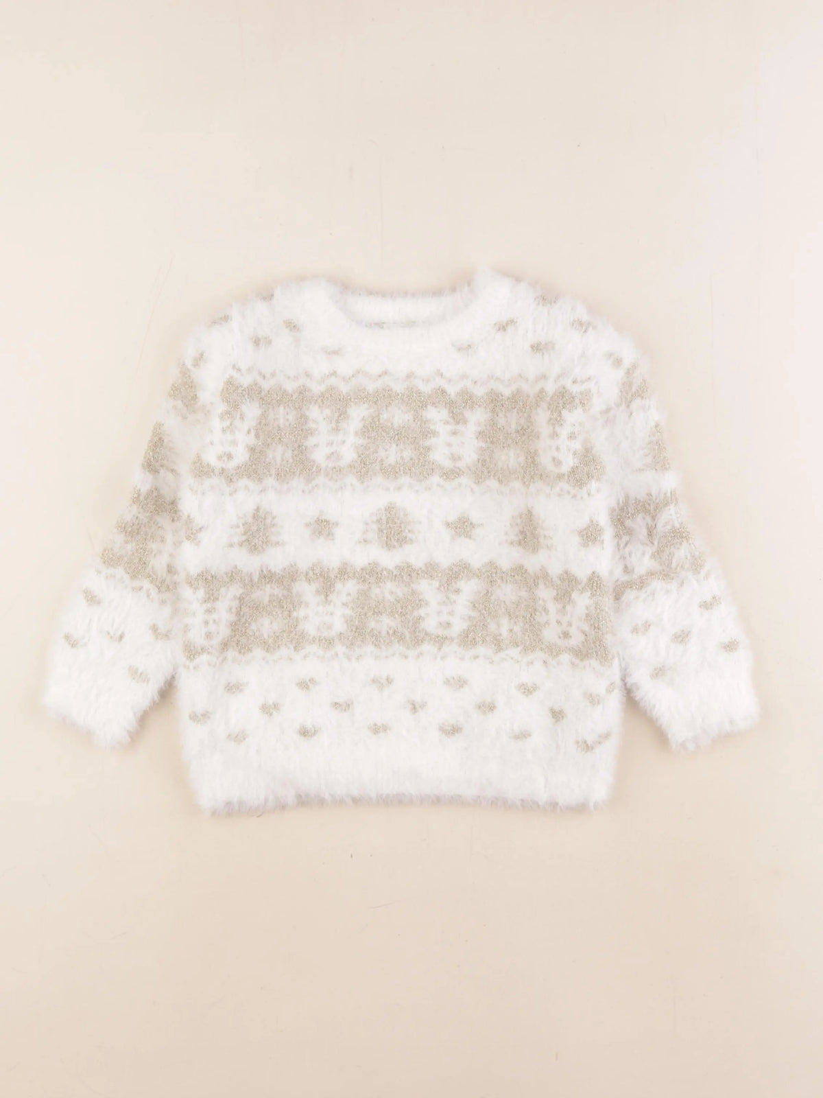 Vertbaudet - pull beige, or - 3 ans
