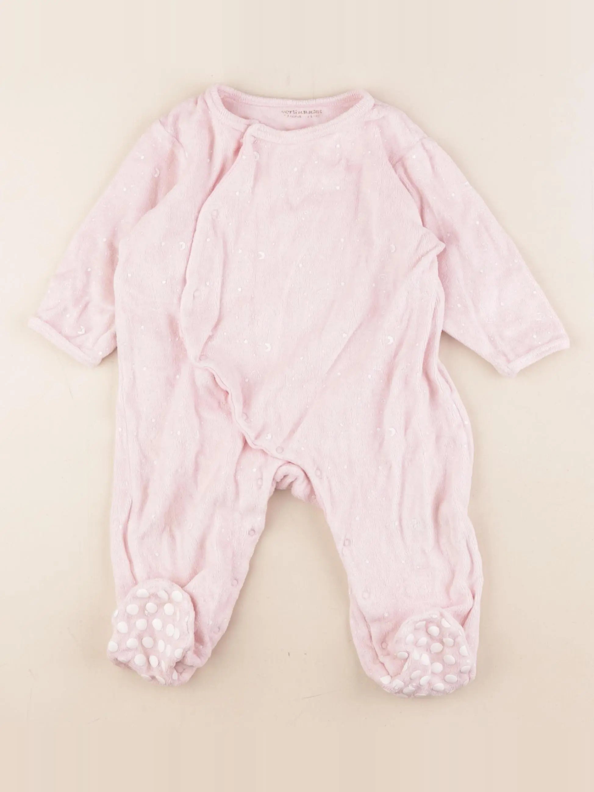 Vertbaudet - pyjama velours rose - 9 mois