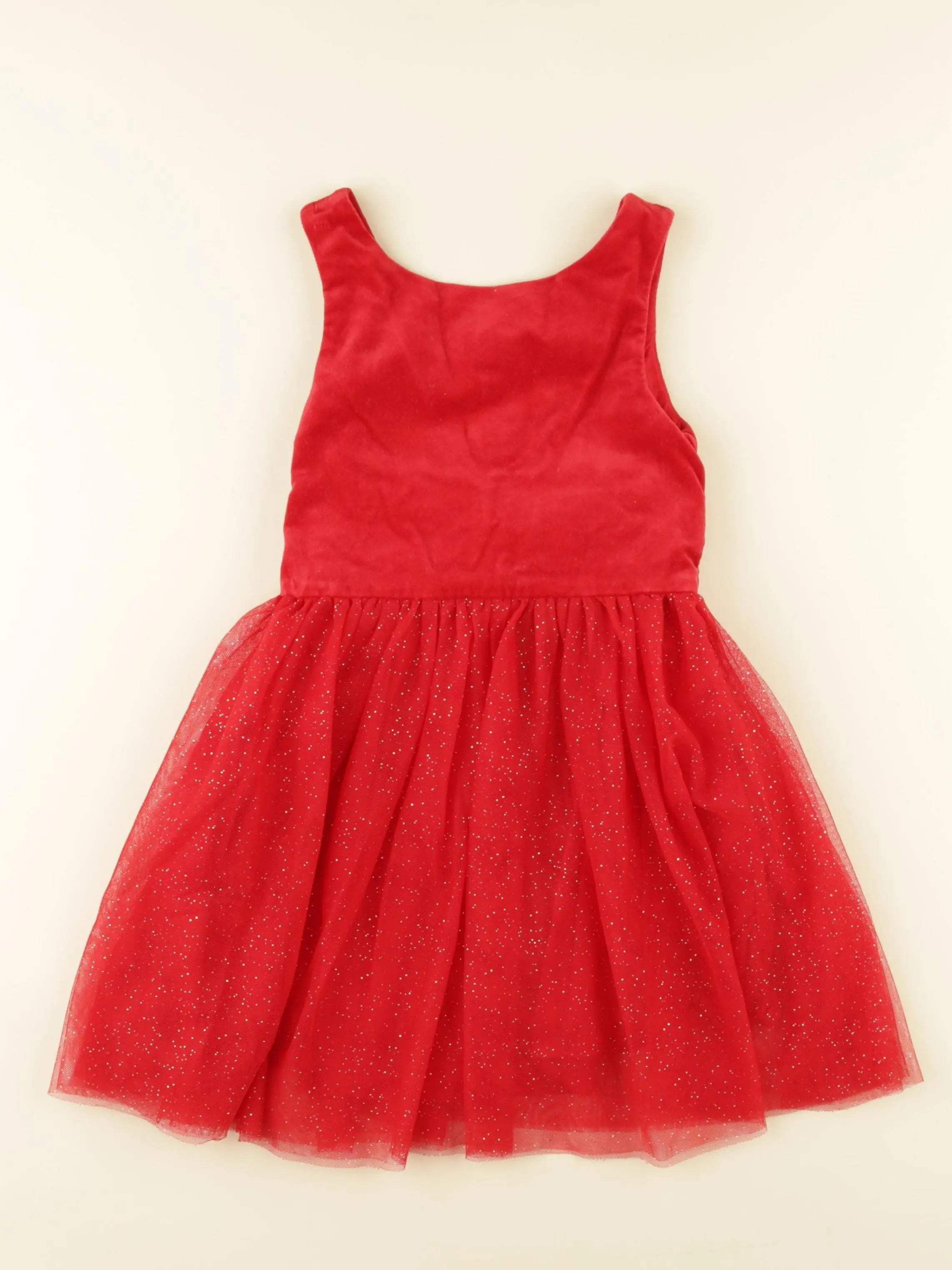 Vertbaudet - robe rouge, or - 4 ans
