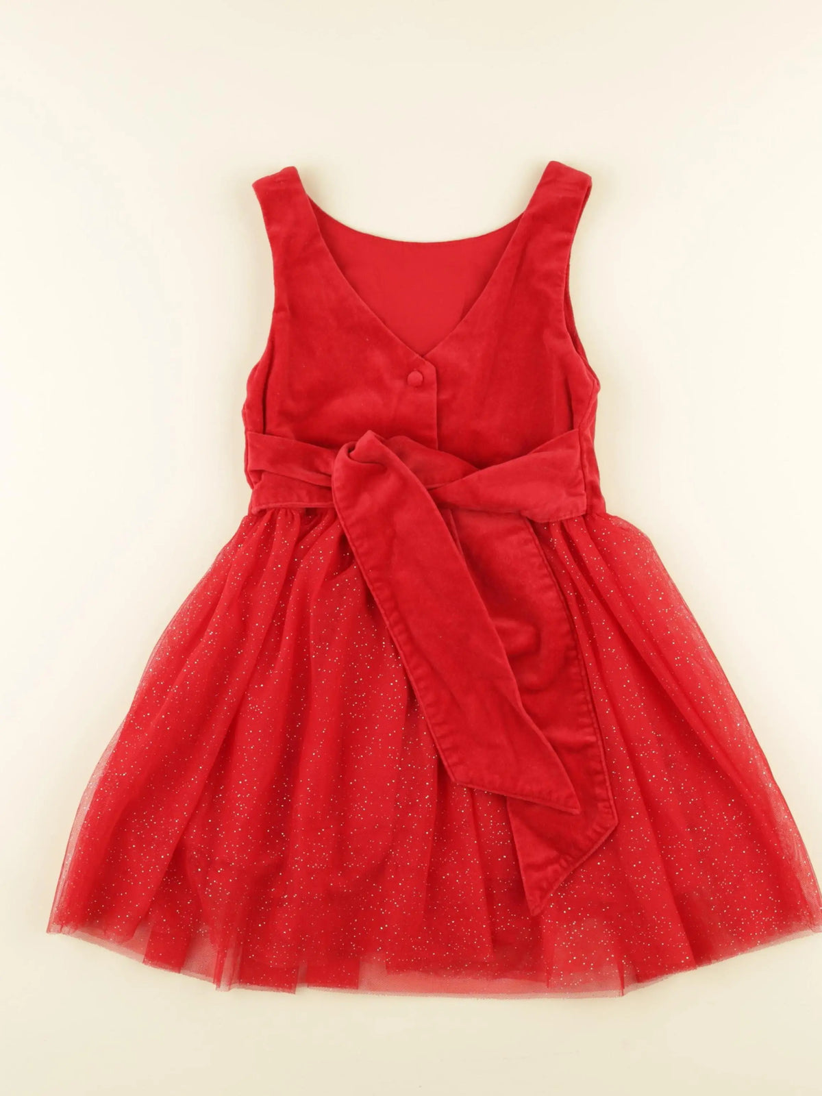 Vertbaudet - robe rouge, or - 4 ans