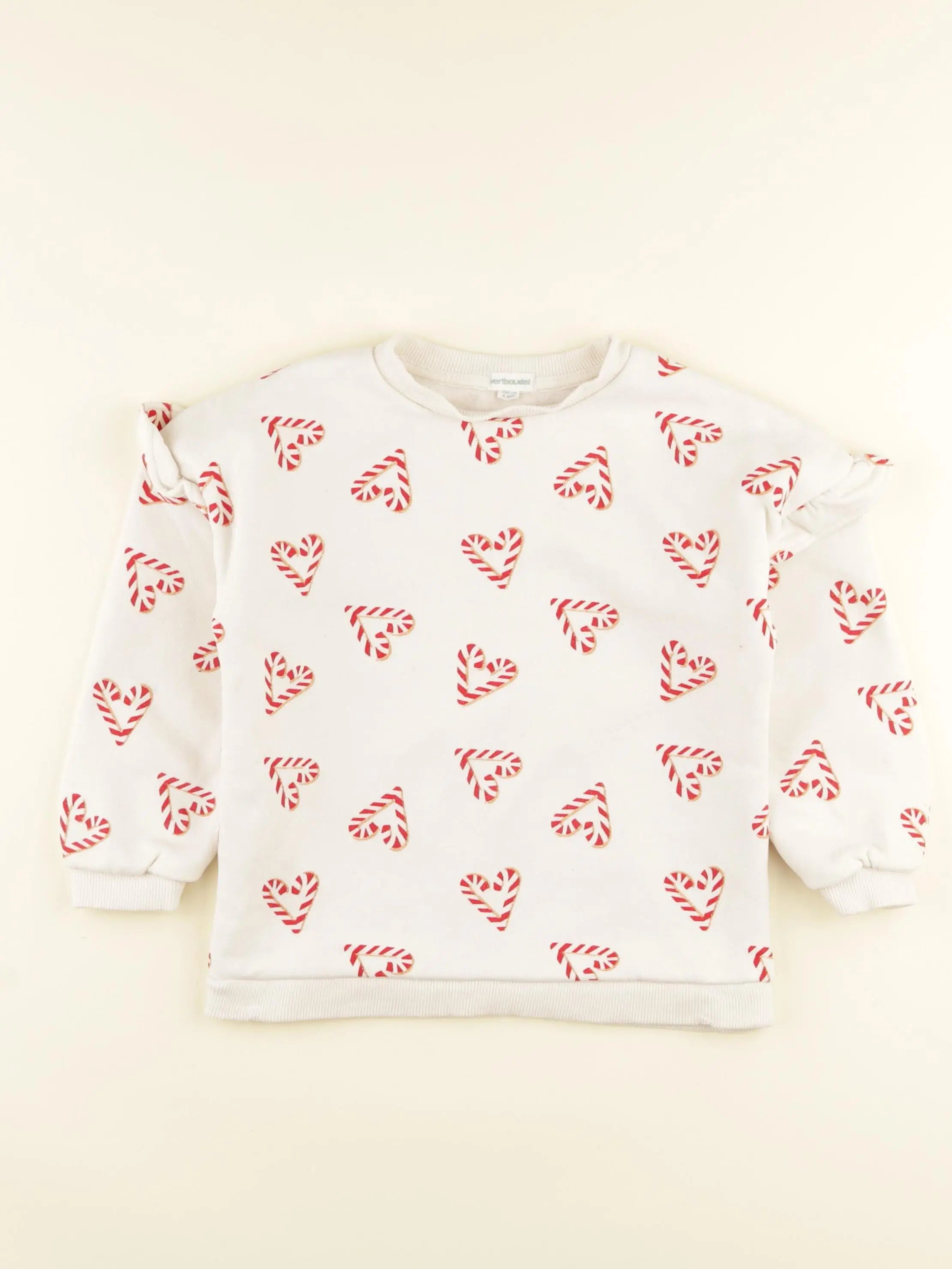 Vertbaudet - sweat rouge, or - 4 ans