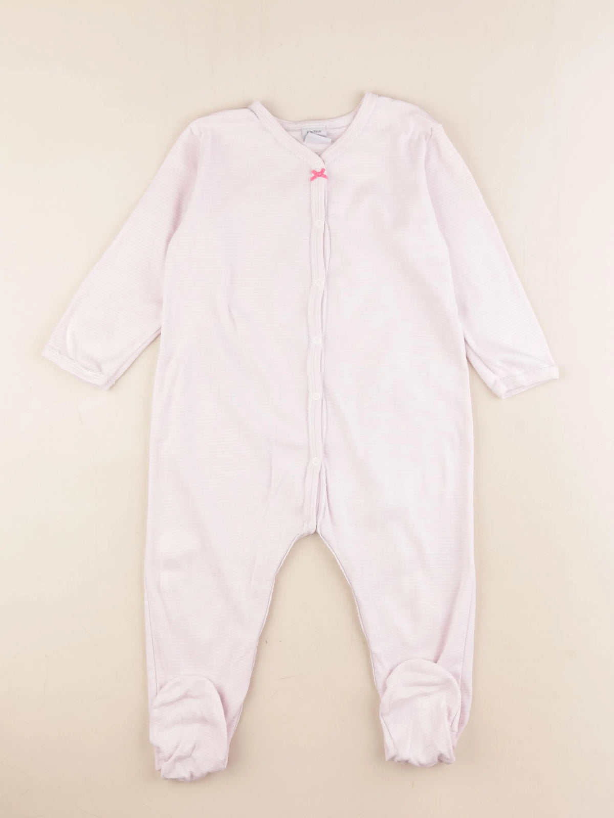 Petit Bateau - pyjama coton blanc, rose - 2 ans