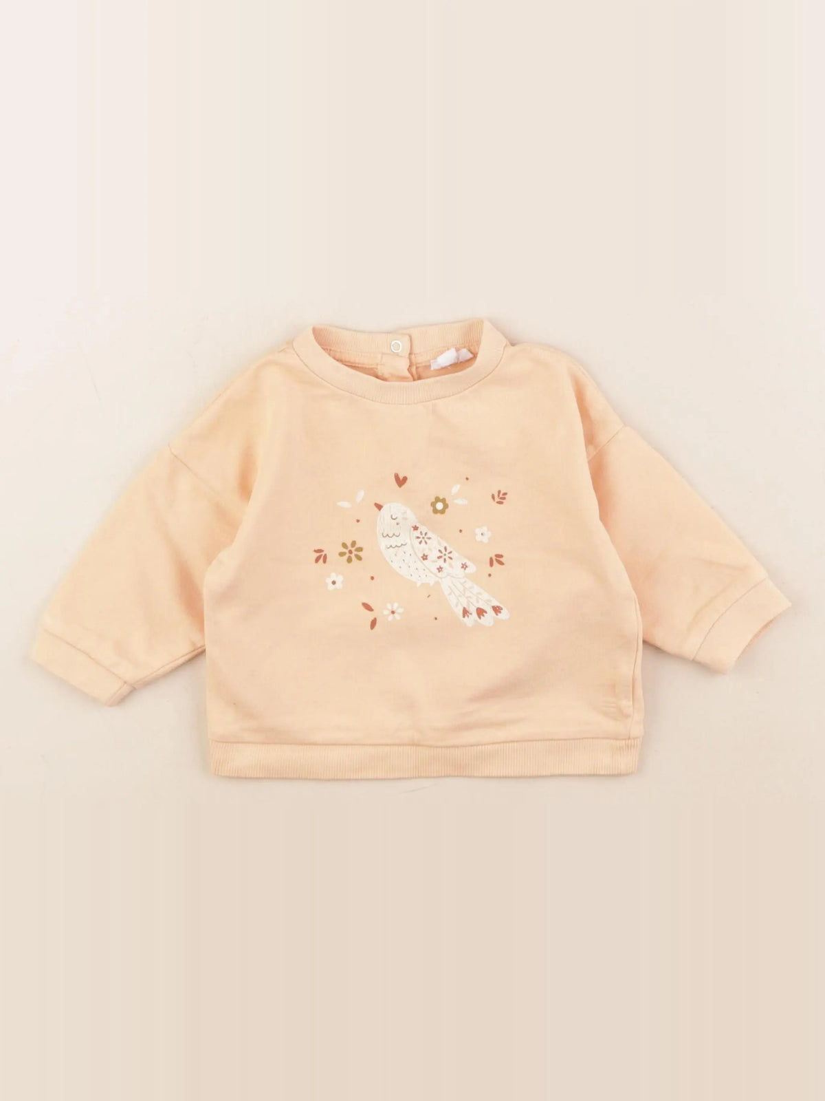 Vertbaudet - sweat orange - 9 mois