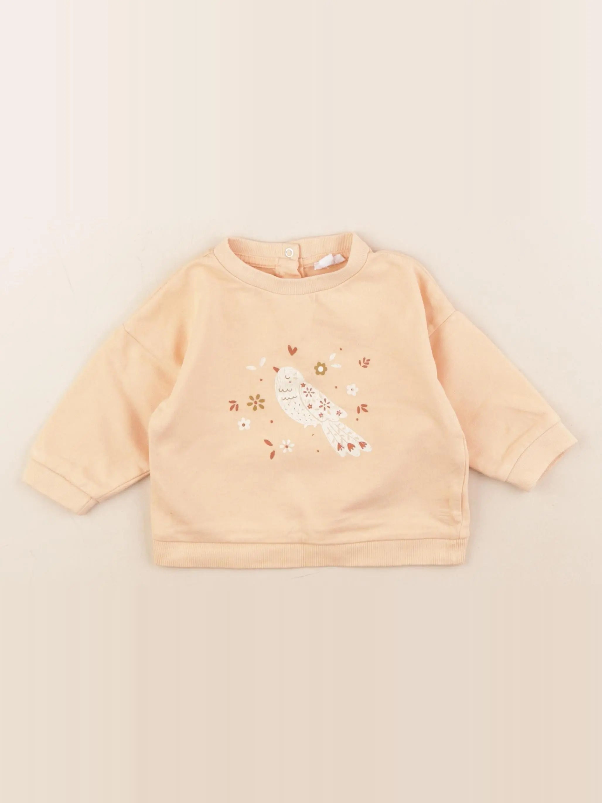 Vertbaudet - sweat orange - 9 mois