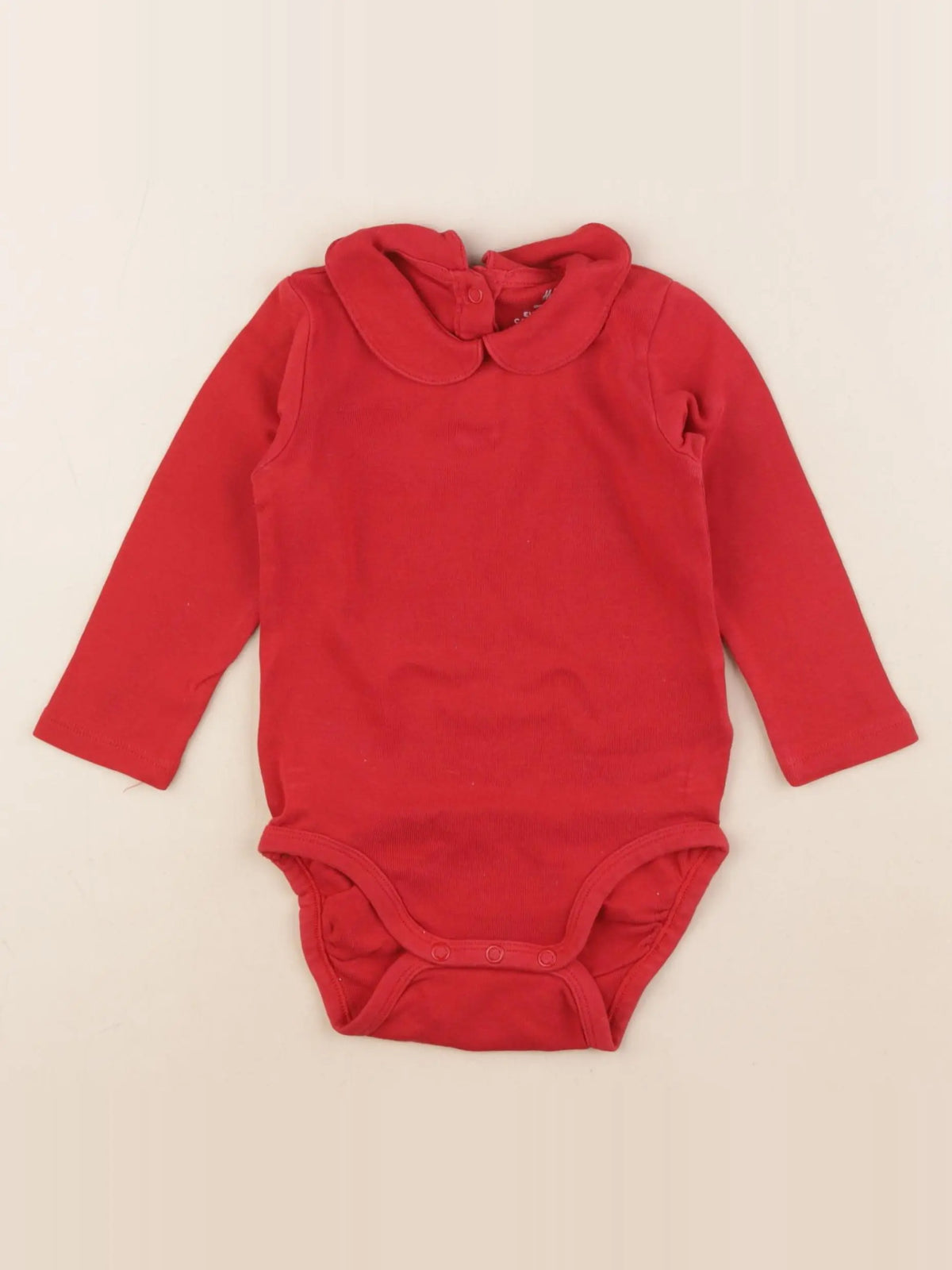 H&M - body à col rouge - 6/9 mois