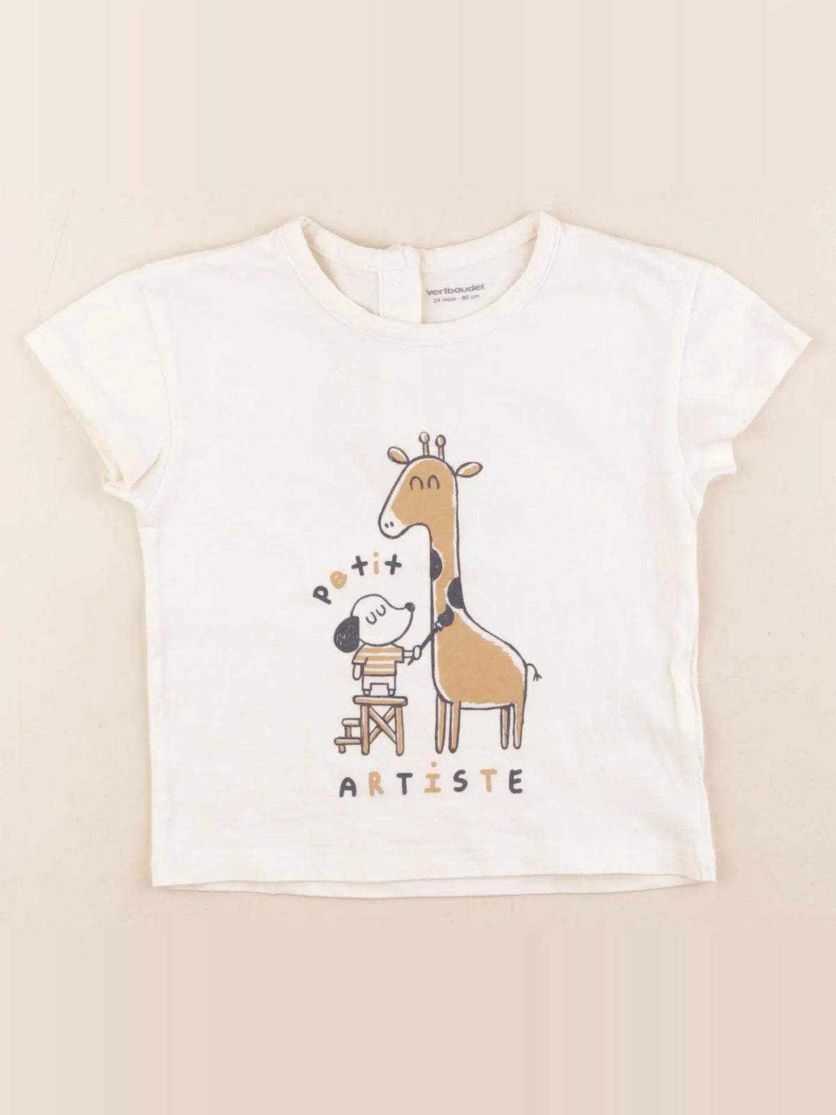 Vertbaudet - tee-shirt blanc - 24 mois