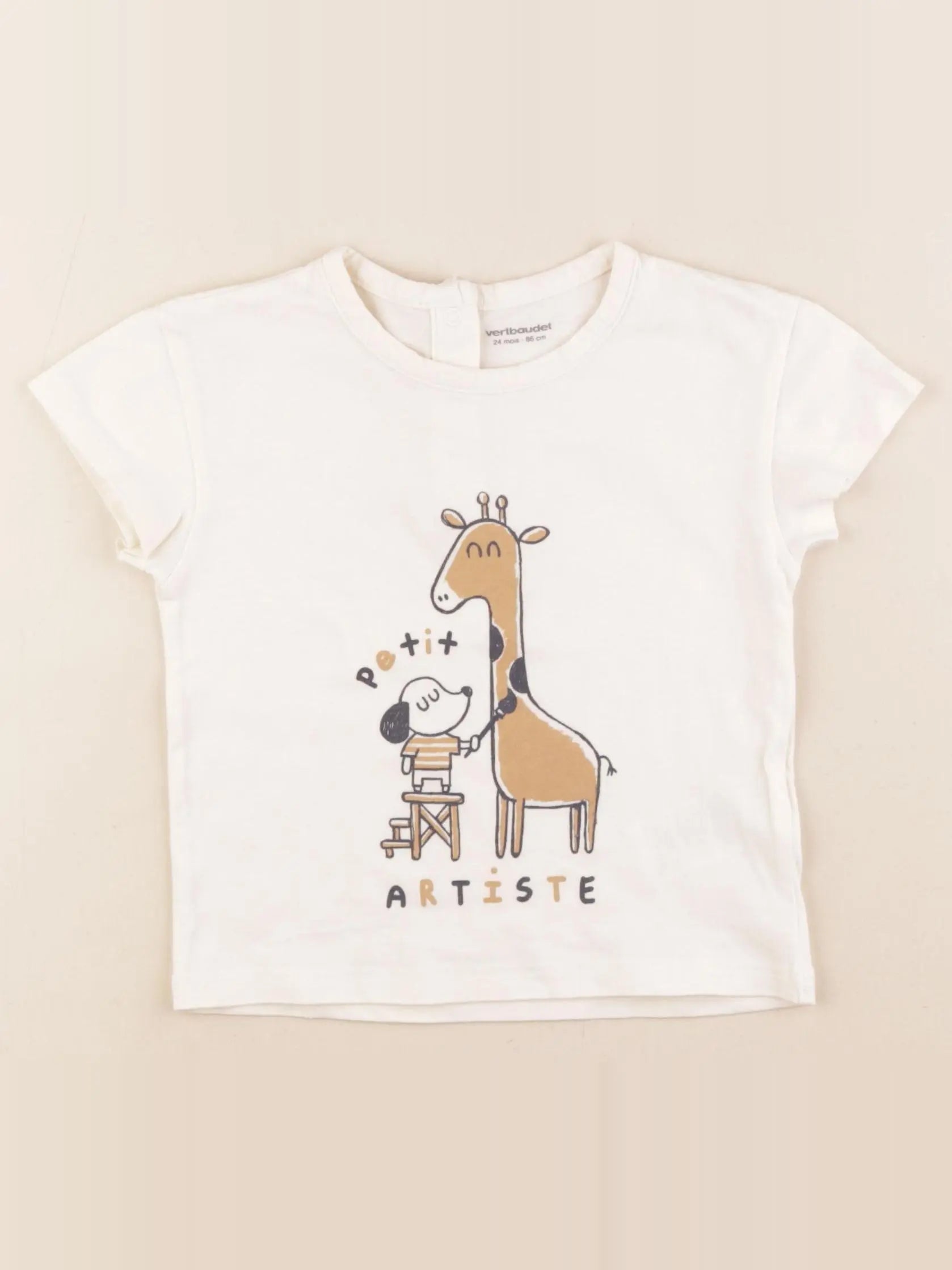 Vertbaudet - tee-shirt blanc - 24 mois