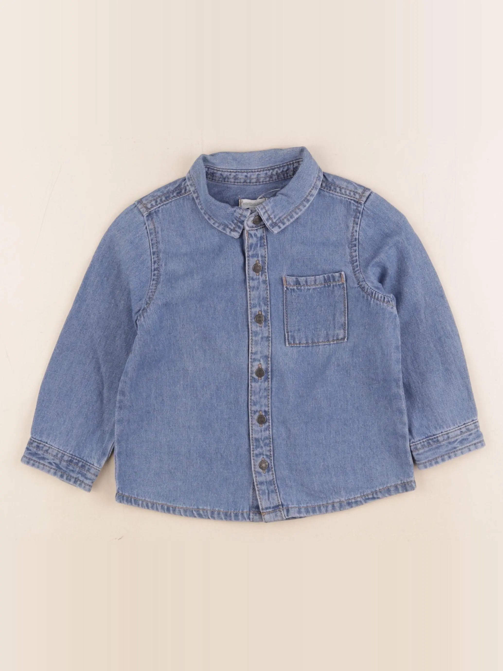 Vertbaudet - chemise bleu - 24 mois