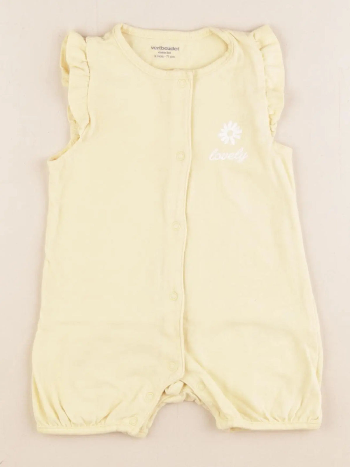 Vertbaudet - combinaison jaune - 9 mois
