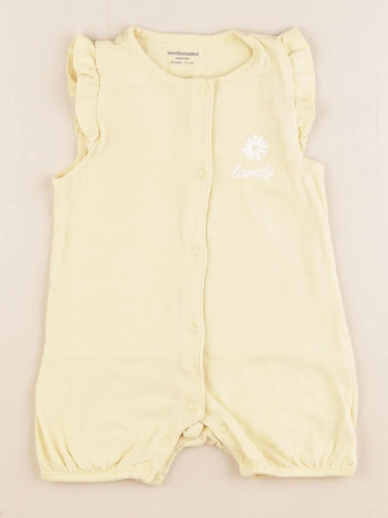 Vertbaudet - combinaison jaune - 9 mois
