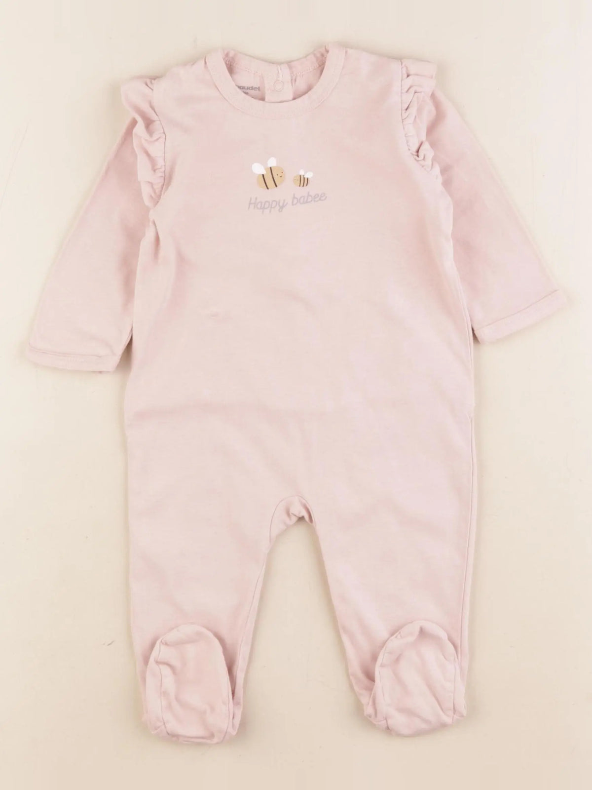 Vertbaudet - pyjama coton rose, blanc - 6 mois