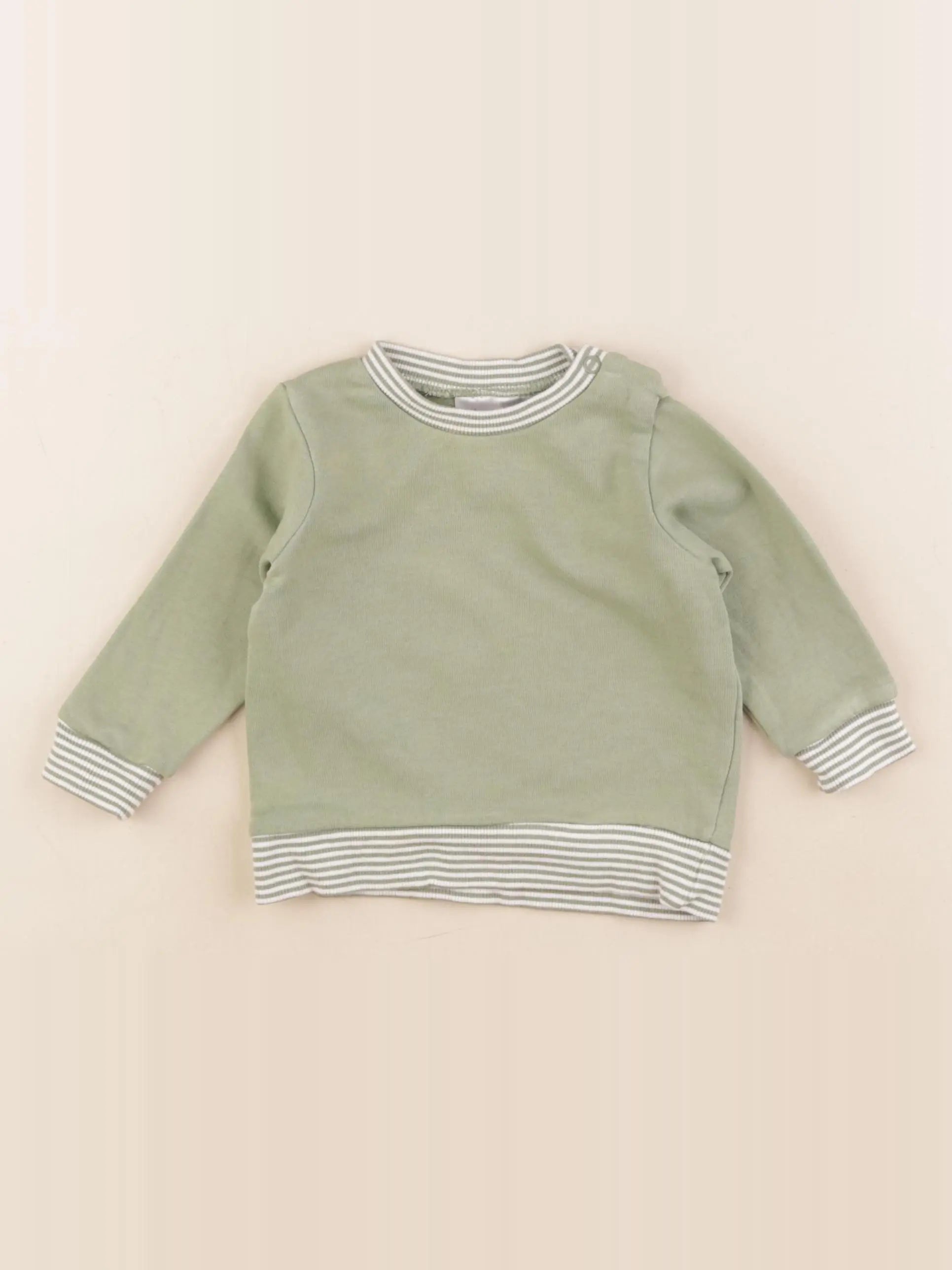 H&M - sweat vert - 2/4 mois