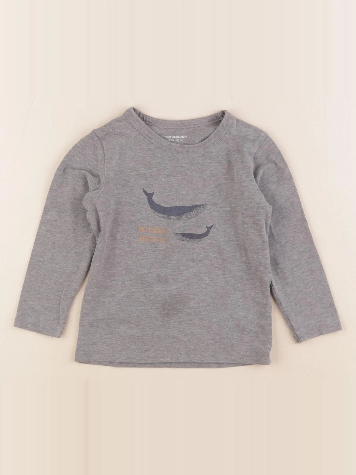 Vertbaudet - tee-shirt gris - 3 ans