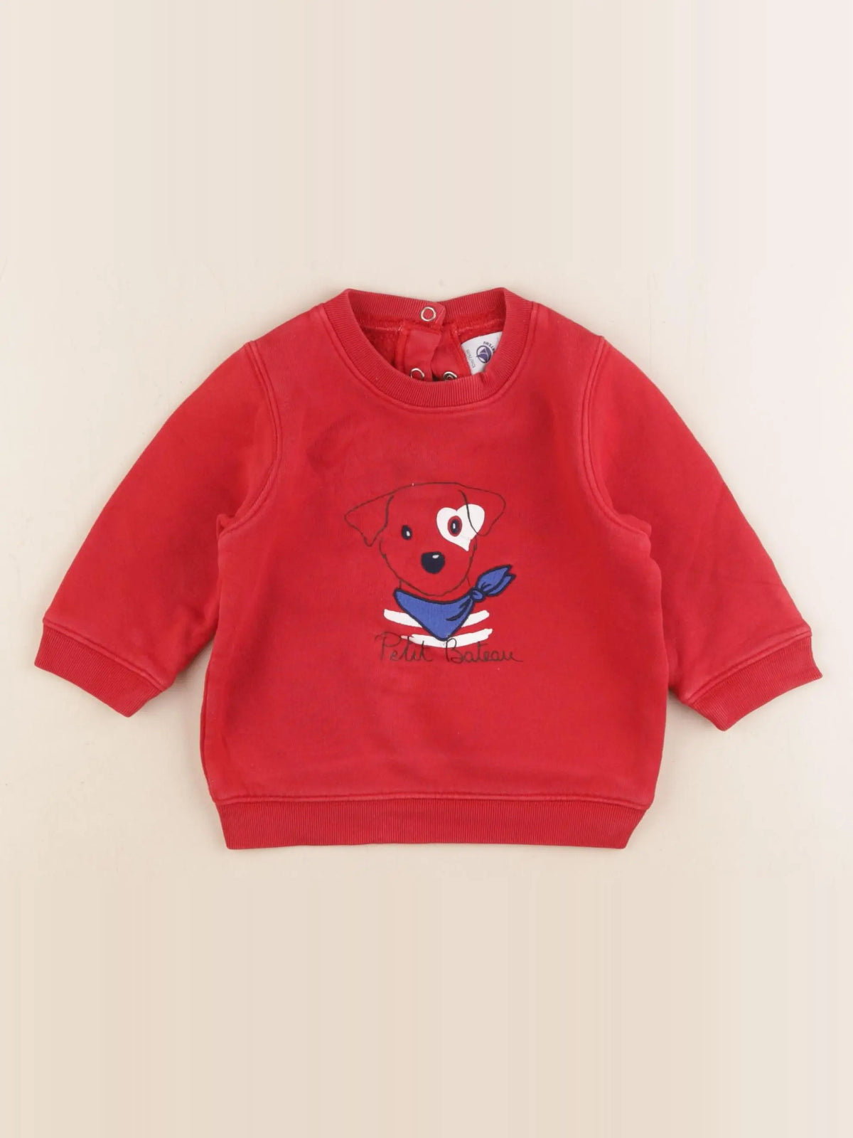 Petit Bateau - sweat rouge - 12 mois