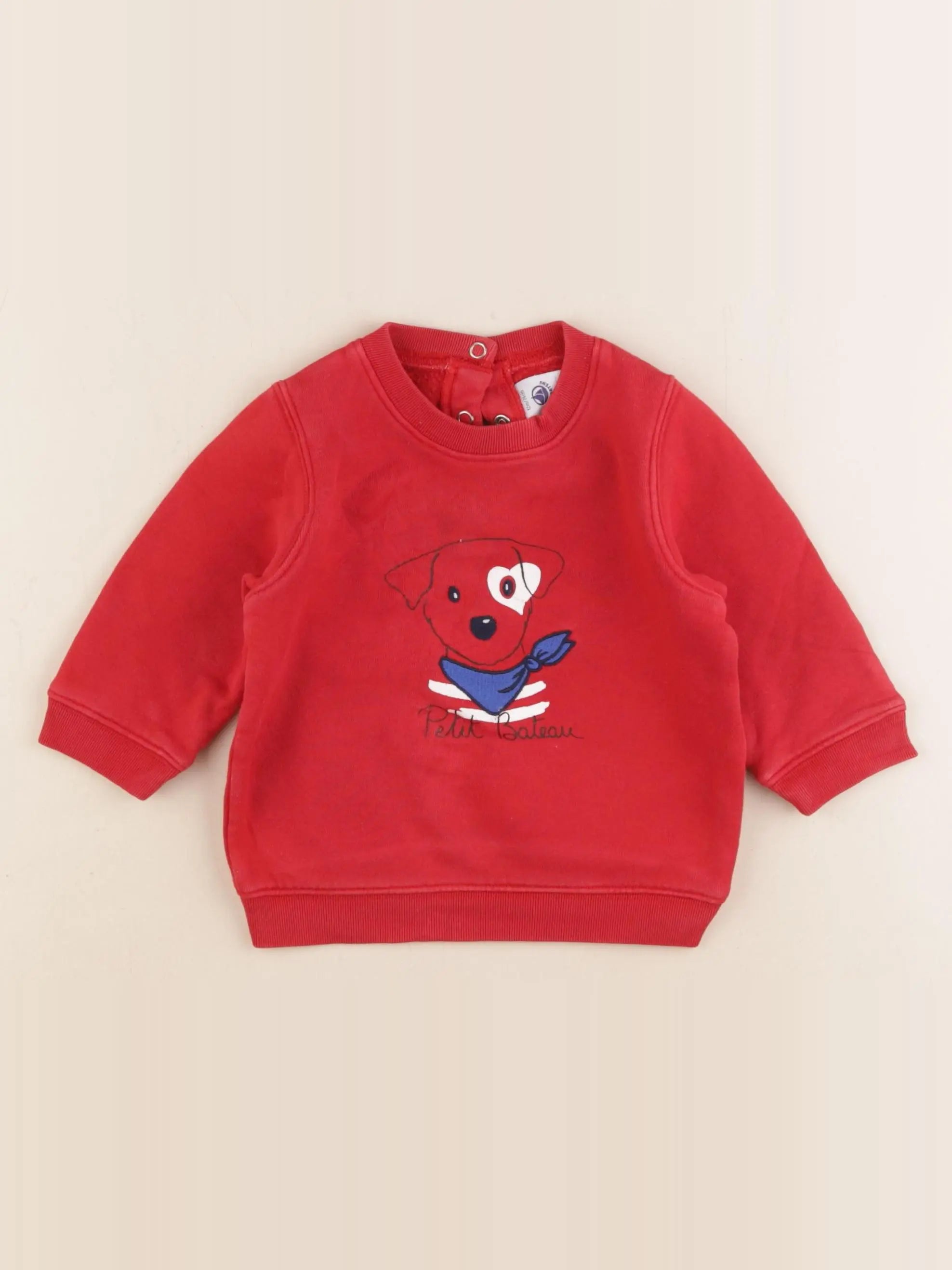 Petit Bateau - sweat rouge - 12 mois