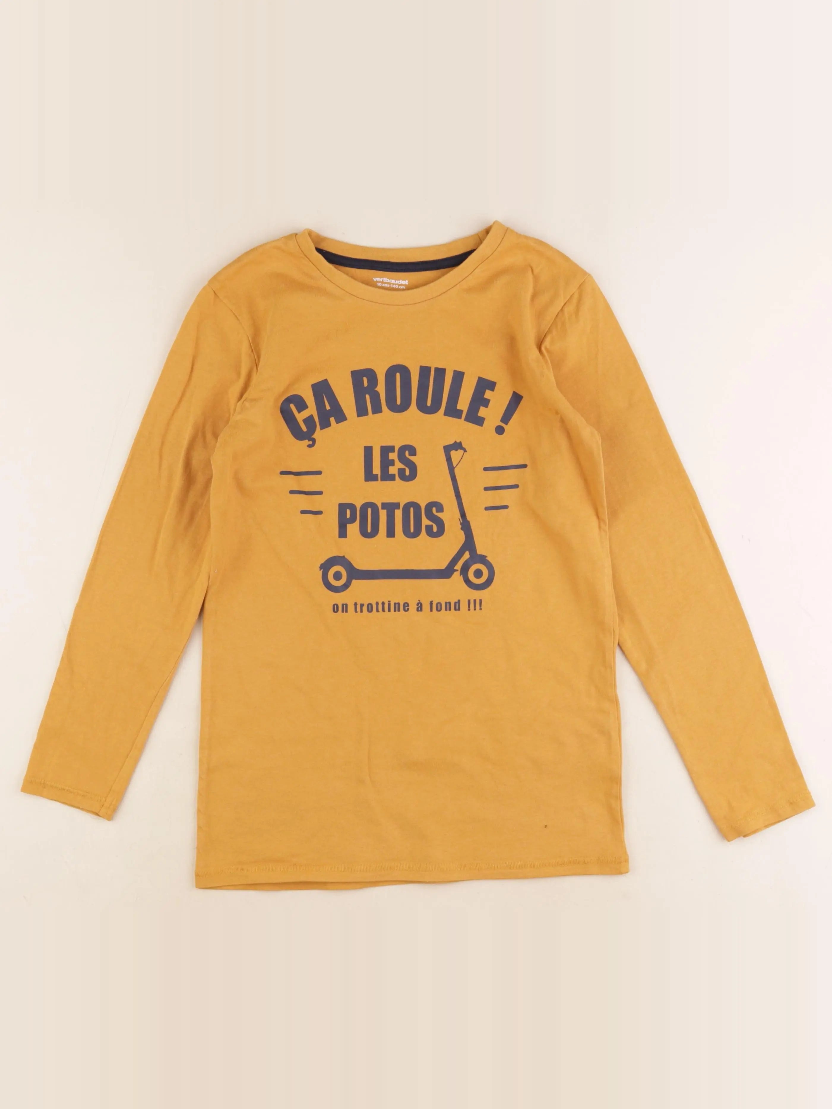 Vertbaudet - tee-shirt jaune - 10 ans