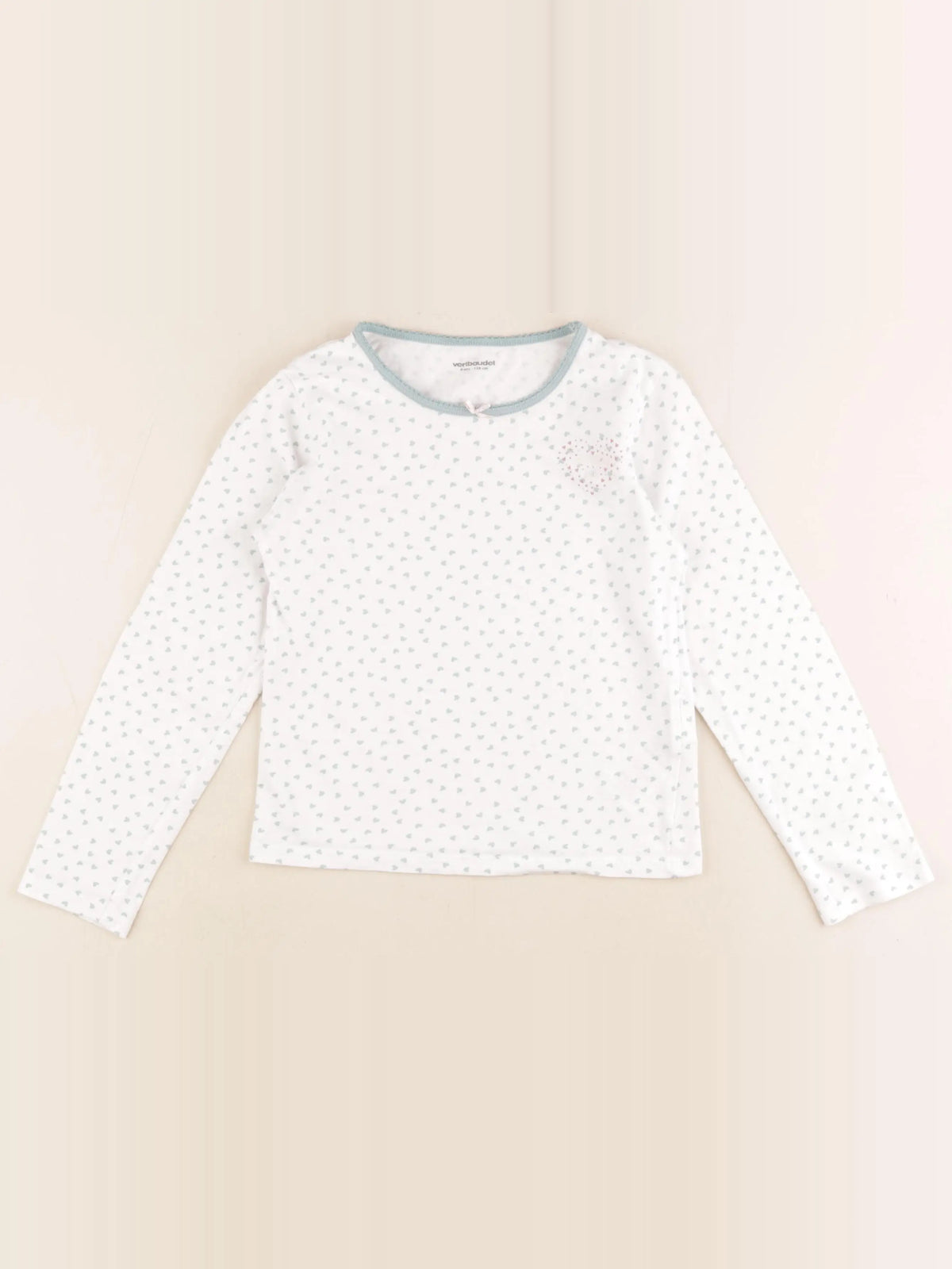 Vertbaudet - maillot de corps blanc, vert - 8 ans