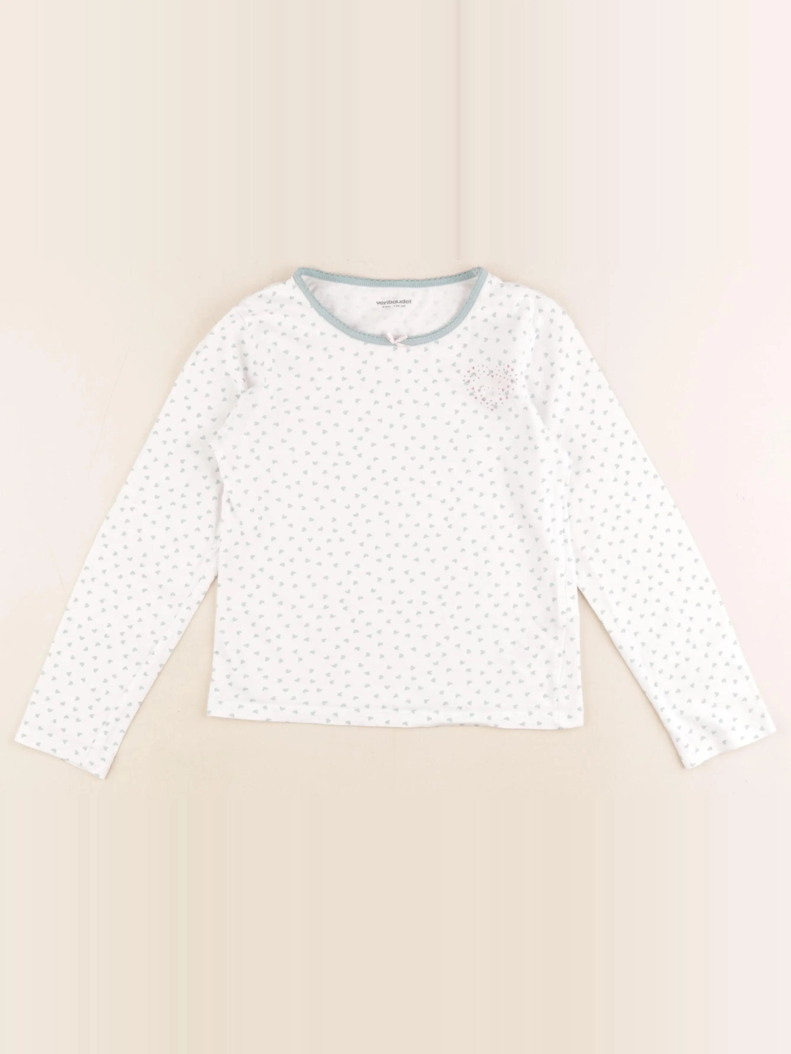 Vertbaudet - maillot de corps blanc, vert - 8 ans