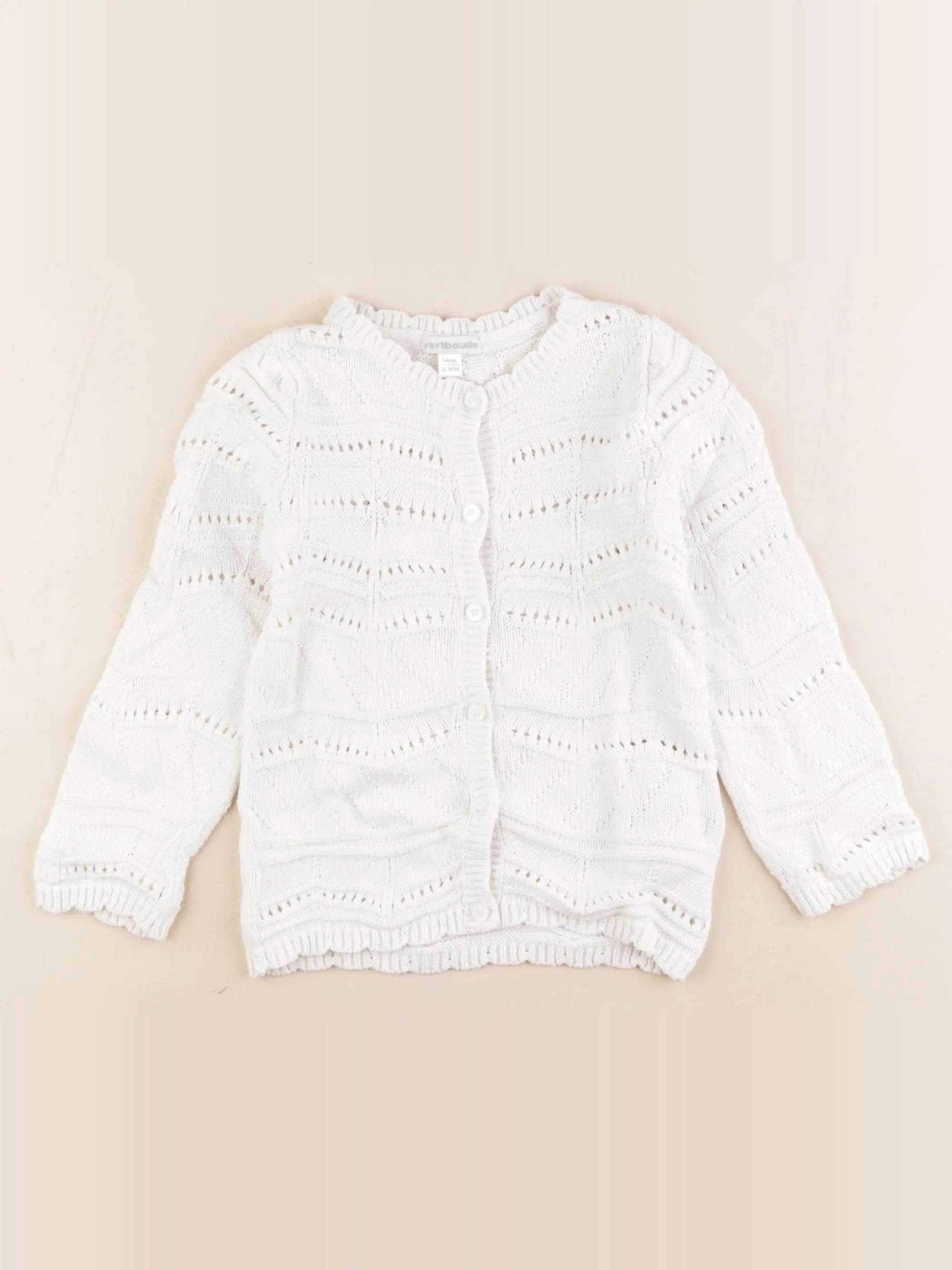 Vertbaudet - gilet blanc - 36 mois