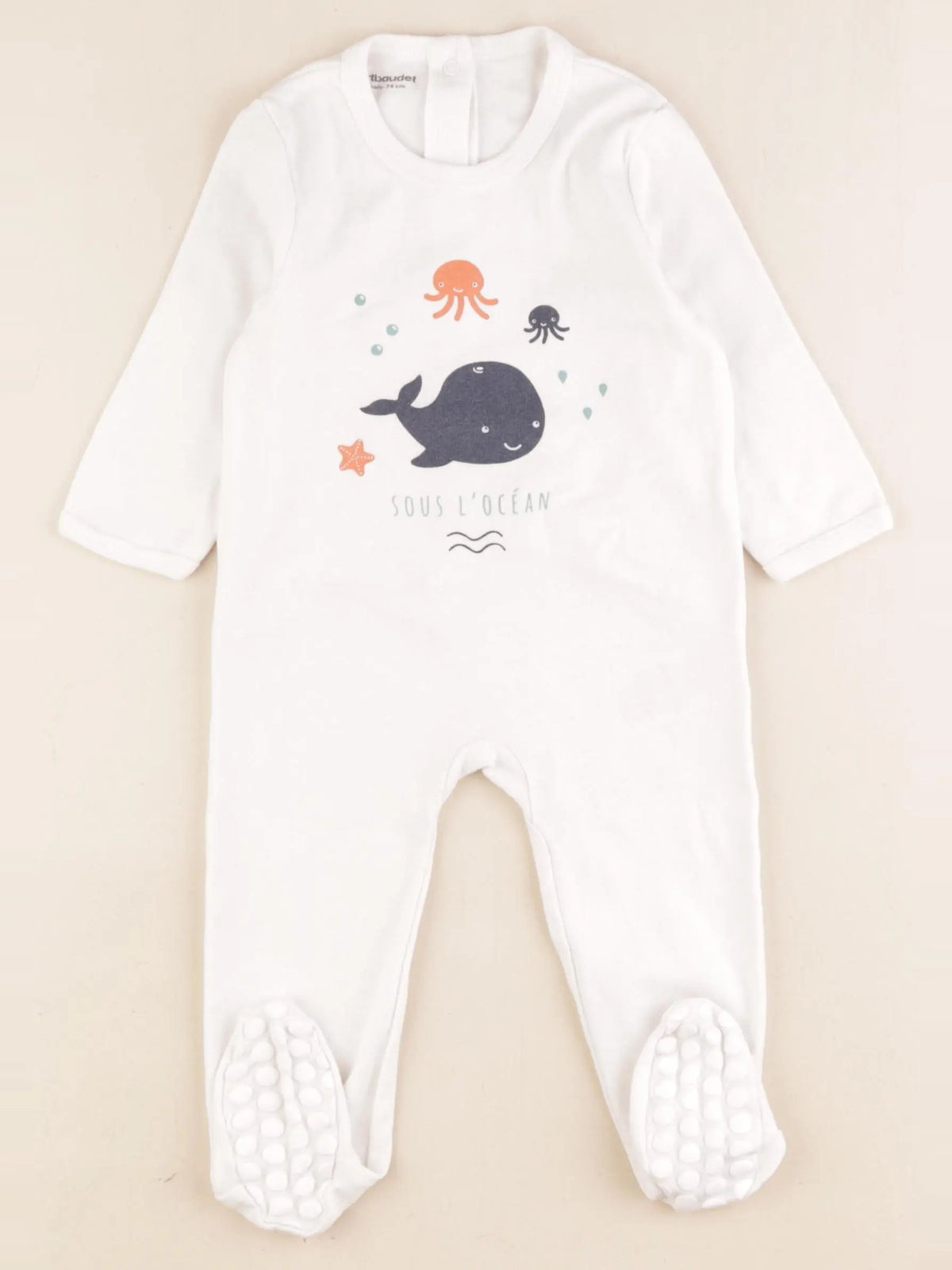 Vertbaudet - pyjama coton blanc - 12 mois
