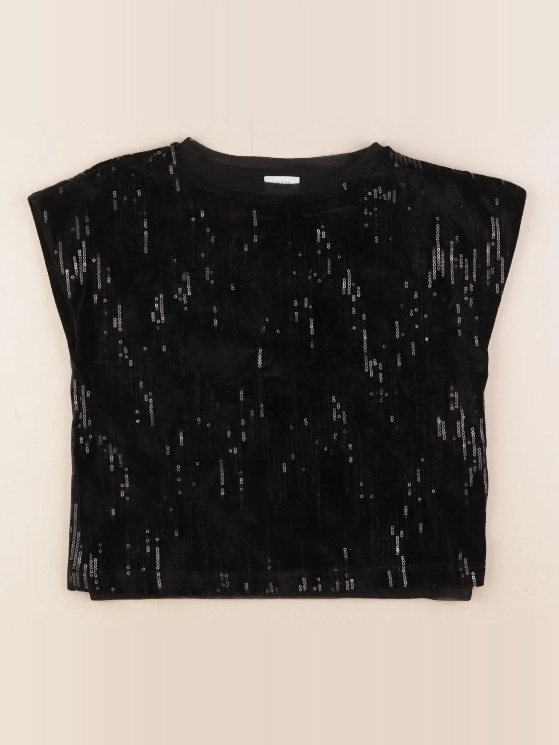 Zara - tee-shirt noir, argent - 8/9 ans