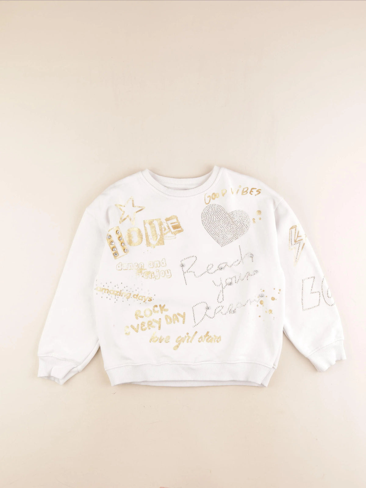 Zara - sweat blanc - 8/9 ans