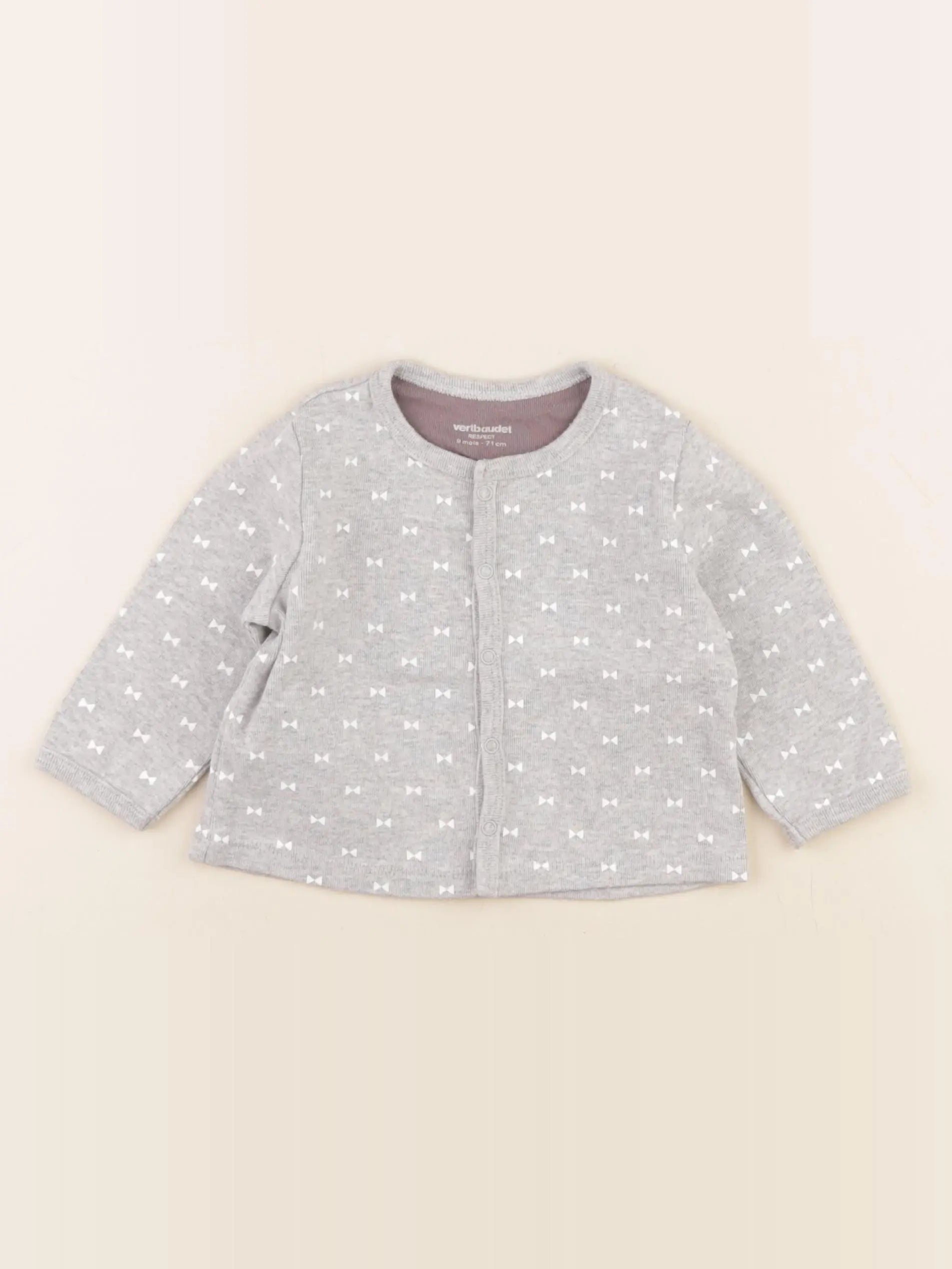Vertbaudet - sweat gris - 9 mois
