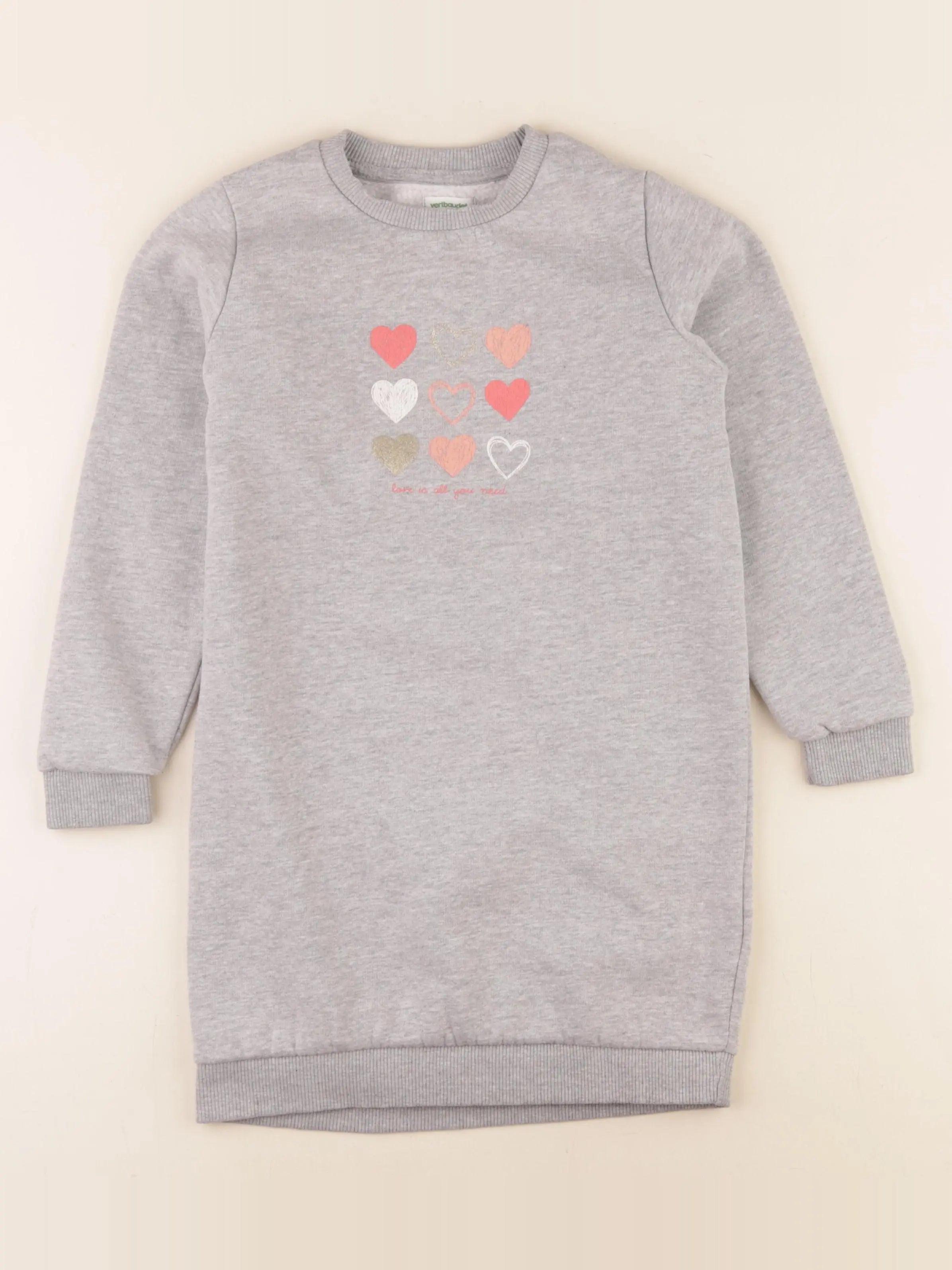 Vertbaudet - robe gris - 8 ans