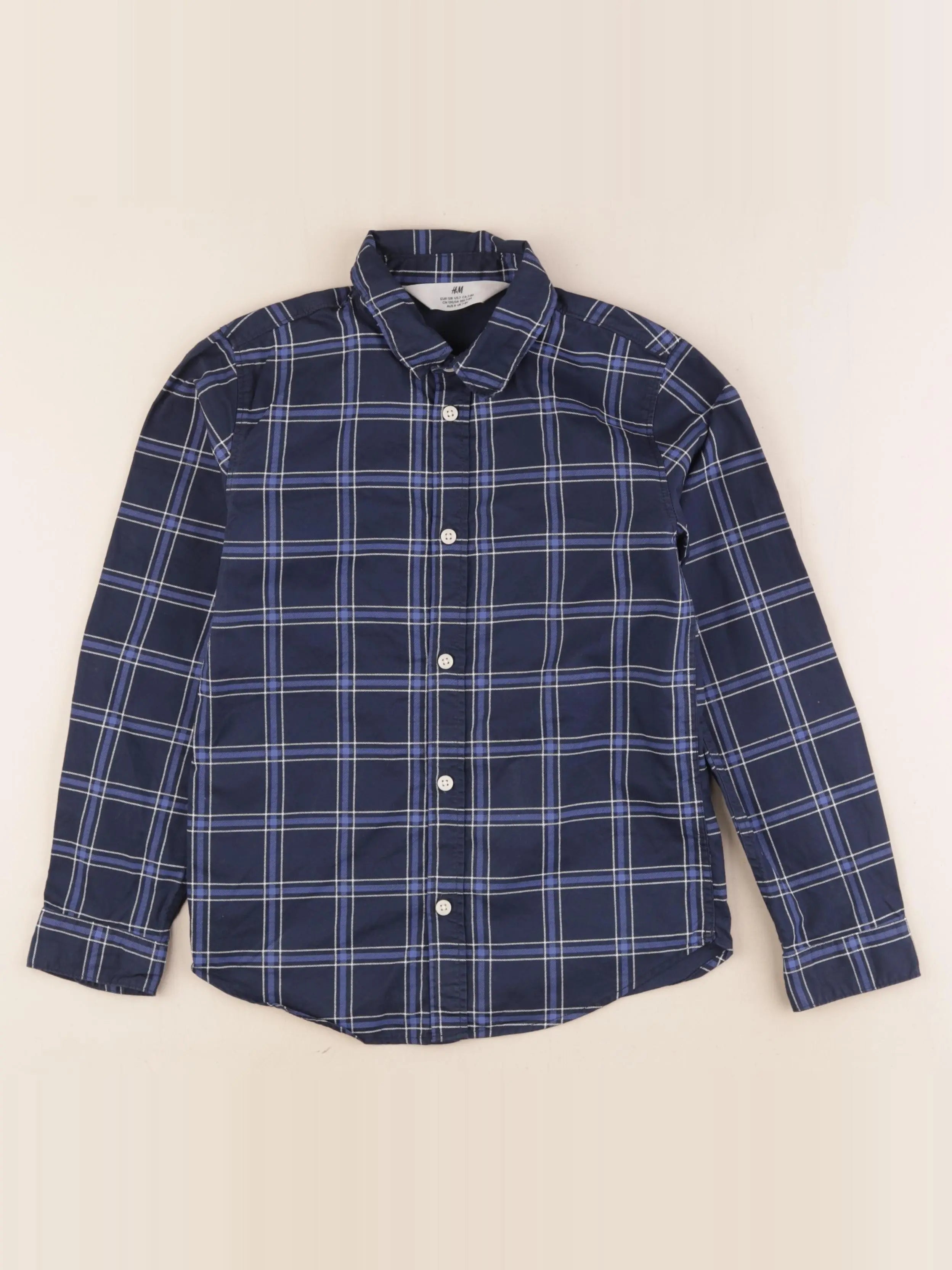 H&M - chemise bleu - 7/8 ans