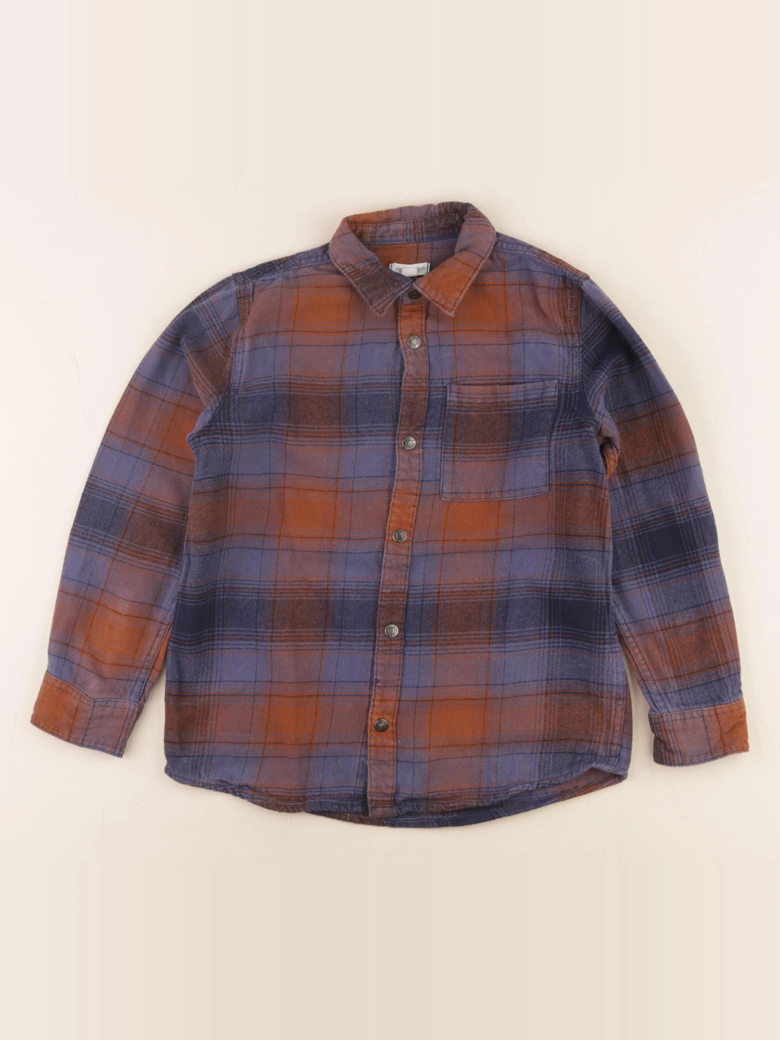 Vertbaudet - chemise bleu, marron - 10 ans