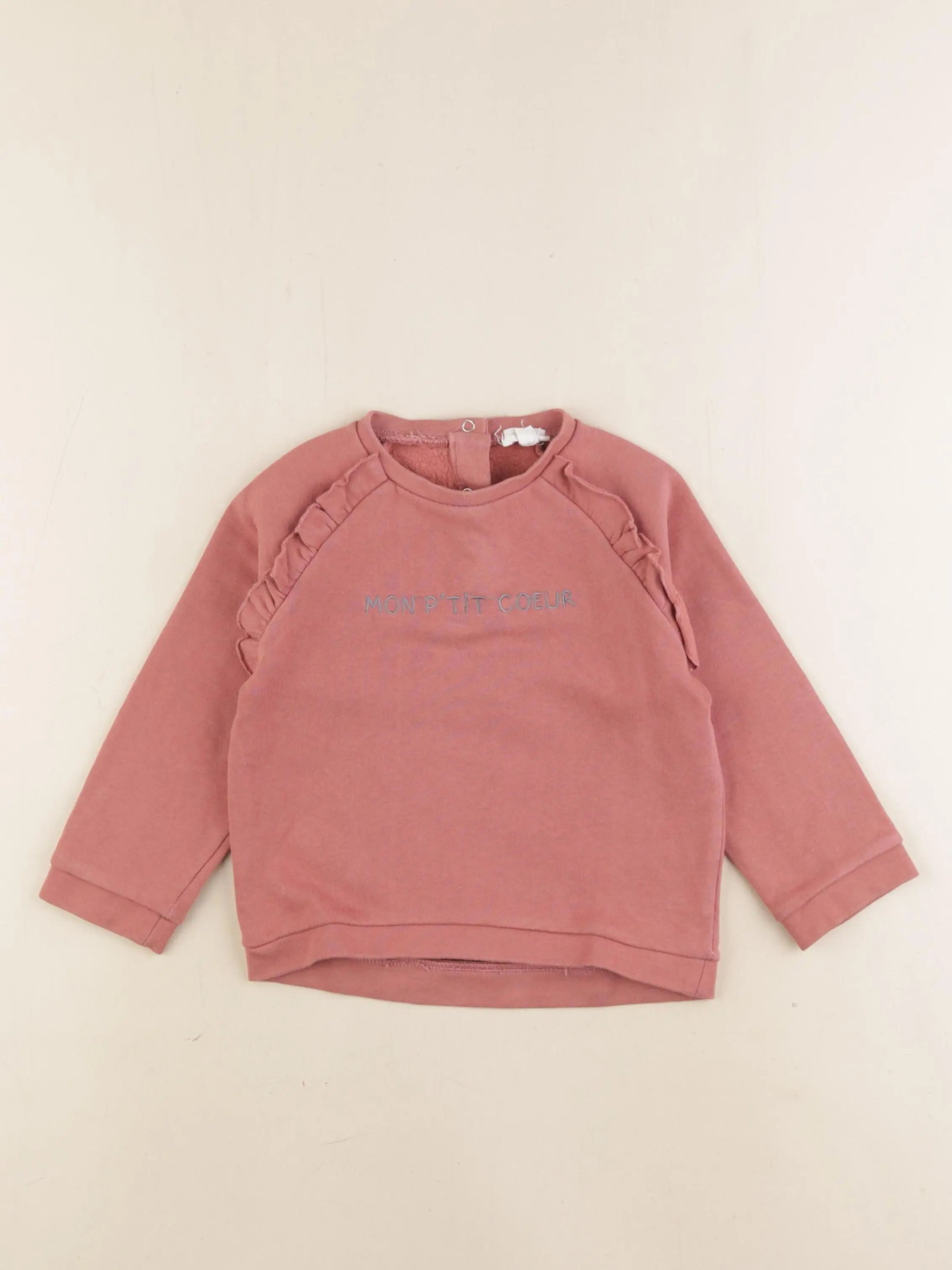 Vertbaudet - sweat rose - 24 mois
