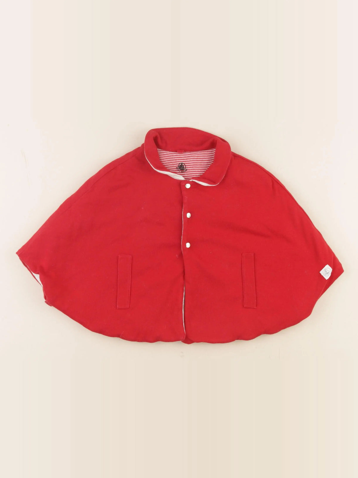 Petit Bateau - cape rouge - 0/6 mois