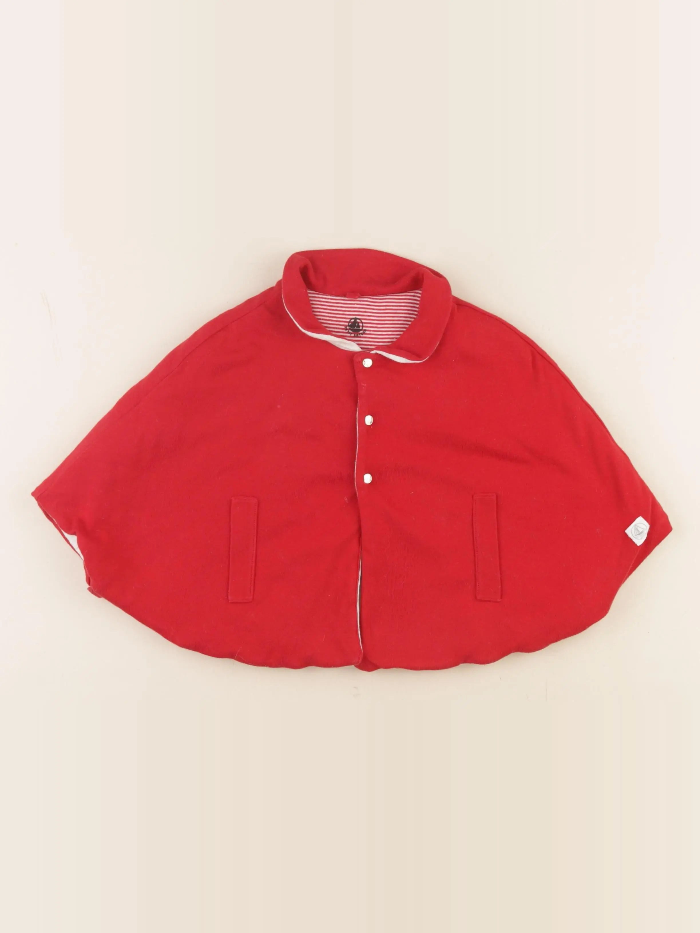 Petit Bateau - cape rouge - 0/6 mois