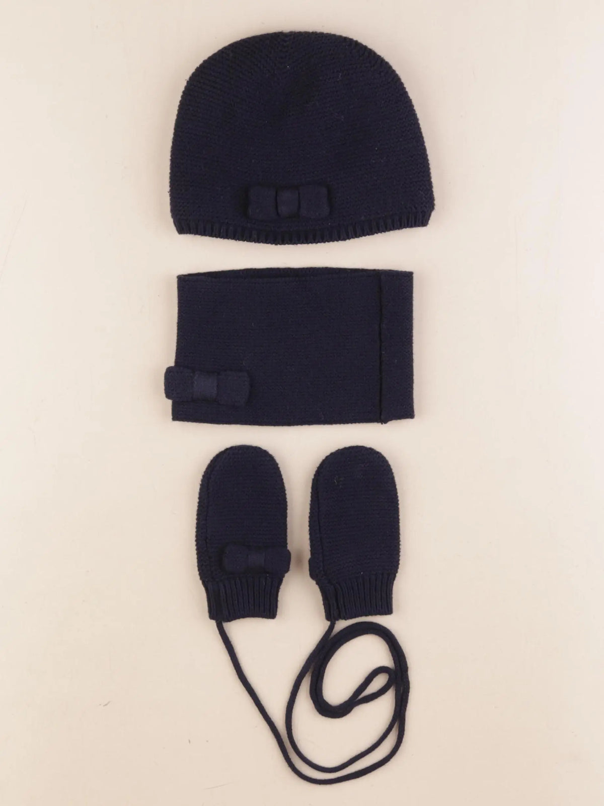 Jacadi - ensemble bonnet/moufles/tour de cou bleu - 24/36 mois