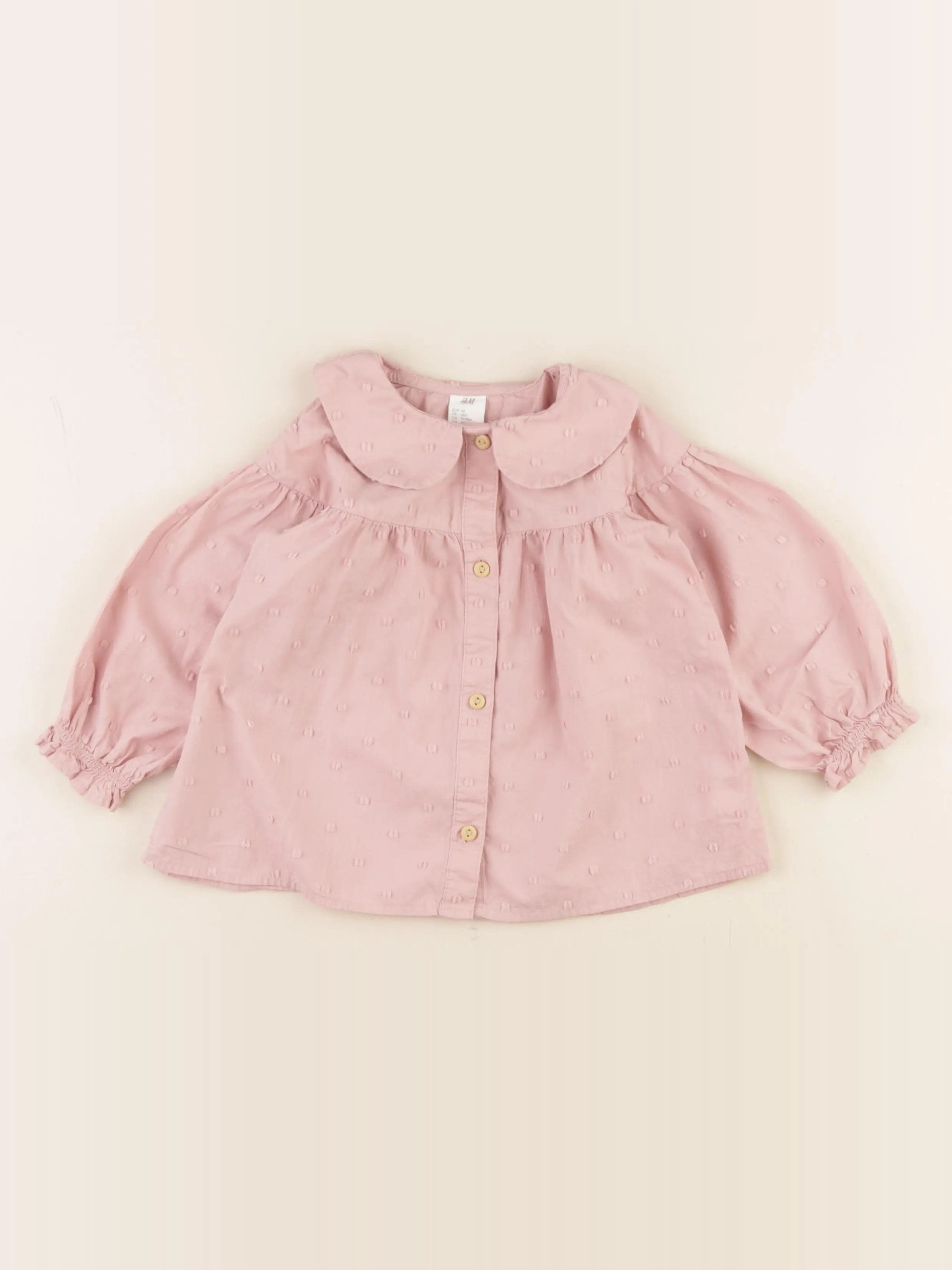 H&M - blouse rose - 12/18 mois